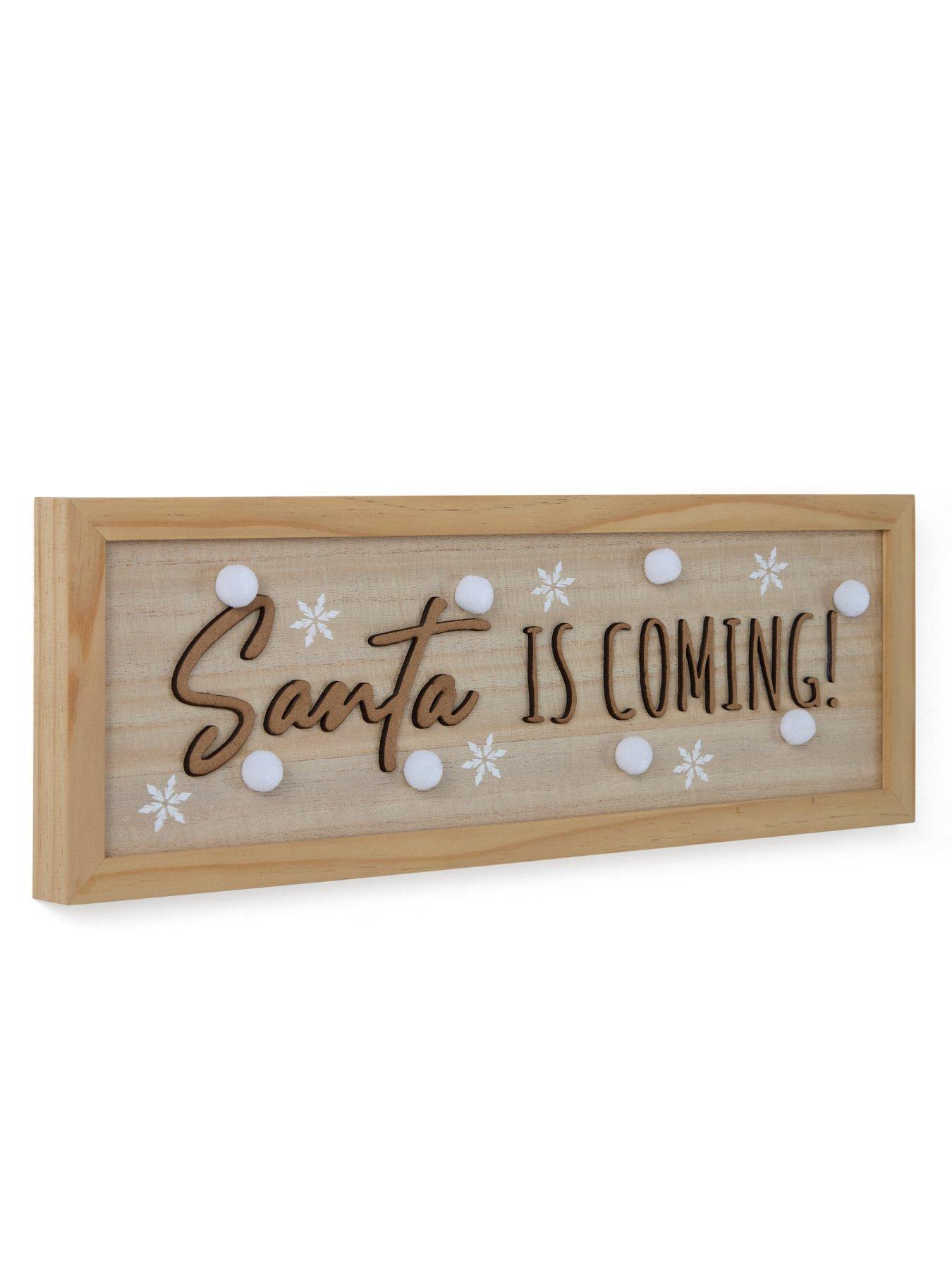 Image 3 of 5 of Very Home Santa Is Coming Wood Art - FSC&reg; Certified