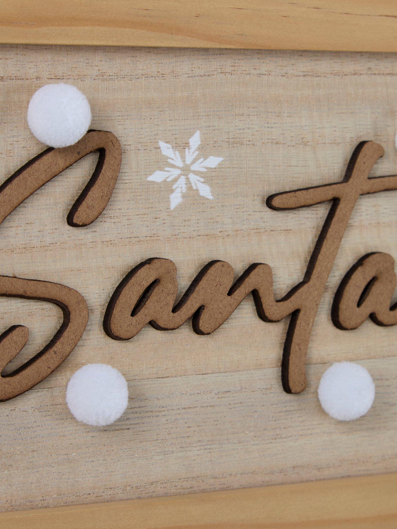 Image 4 of 5 of Very Home Santa Is Coming Wood Art - FSC&reg; Certified