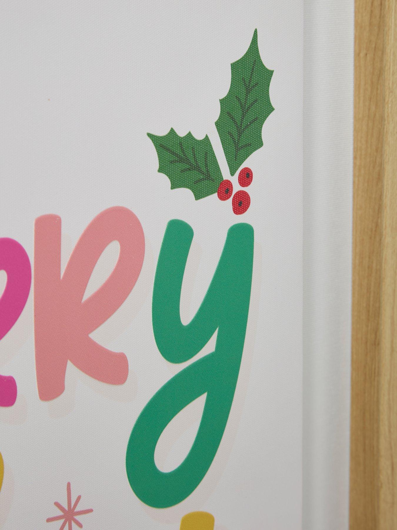 Image 6 of 6 of Very Home Set Of 2 Merry And Bright Slogan Wall Art - FSC&reg; Certified