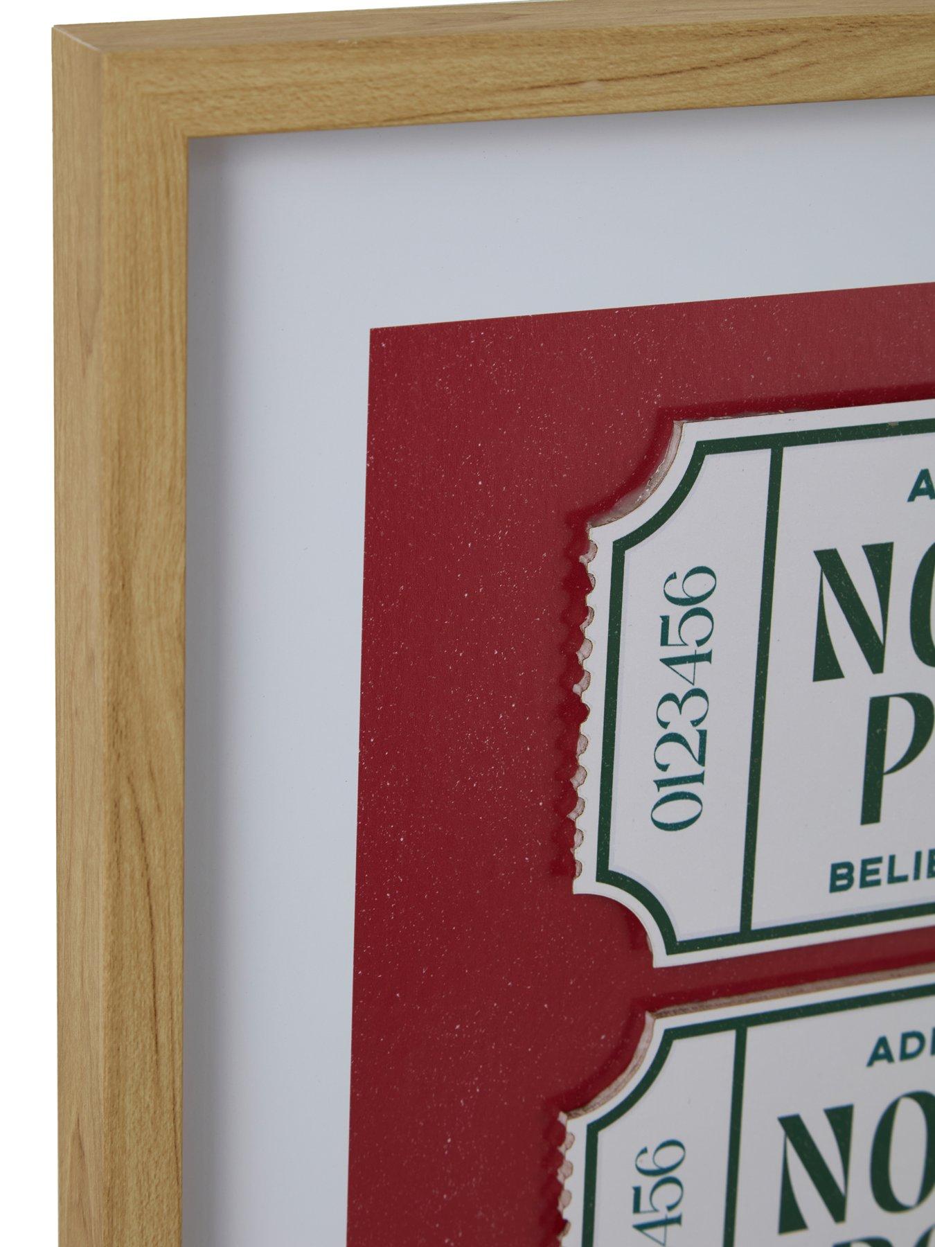 Image 4 of 6 of Very Home Set Of 2 North Pole Ticket Wall Art - FSC&reg; Certified
