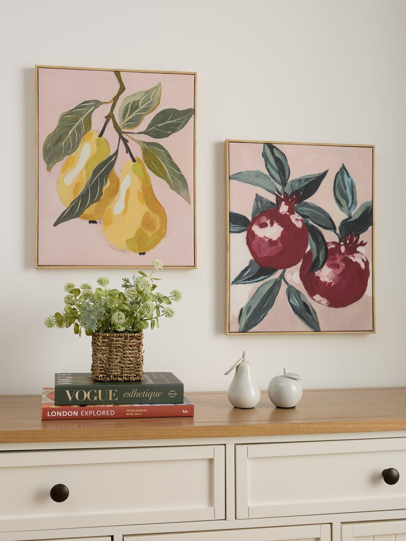 undefined Set Of 2 Fruit Print On Textured Canvas - FSC® Certified