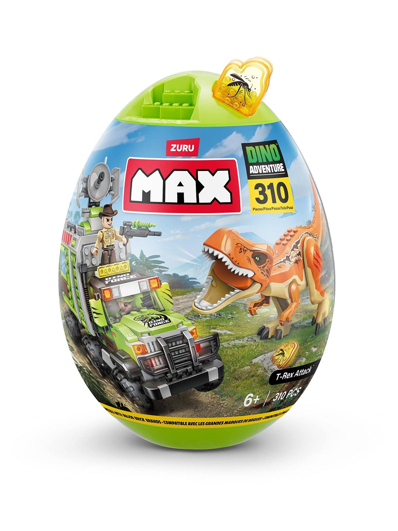  image of zuru-max-dino-adventure-egg-capsulenbspbricknbspbuildnbspplayset-withnbsp310-pieces