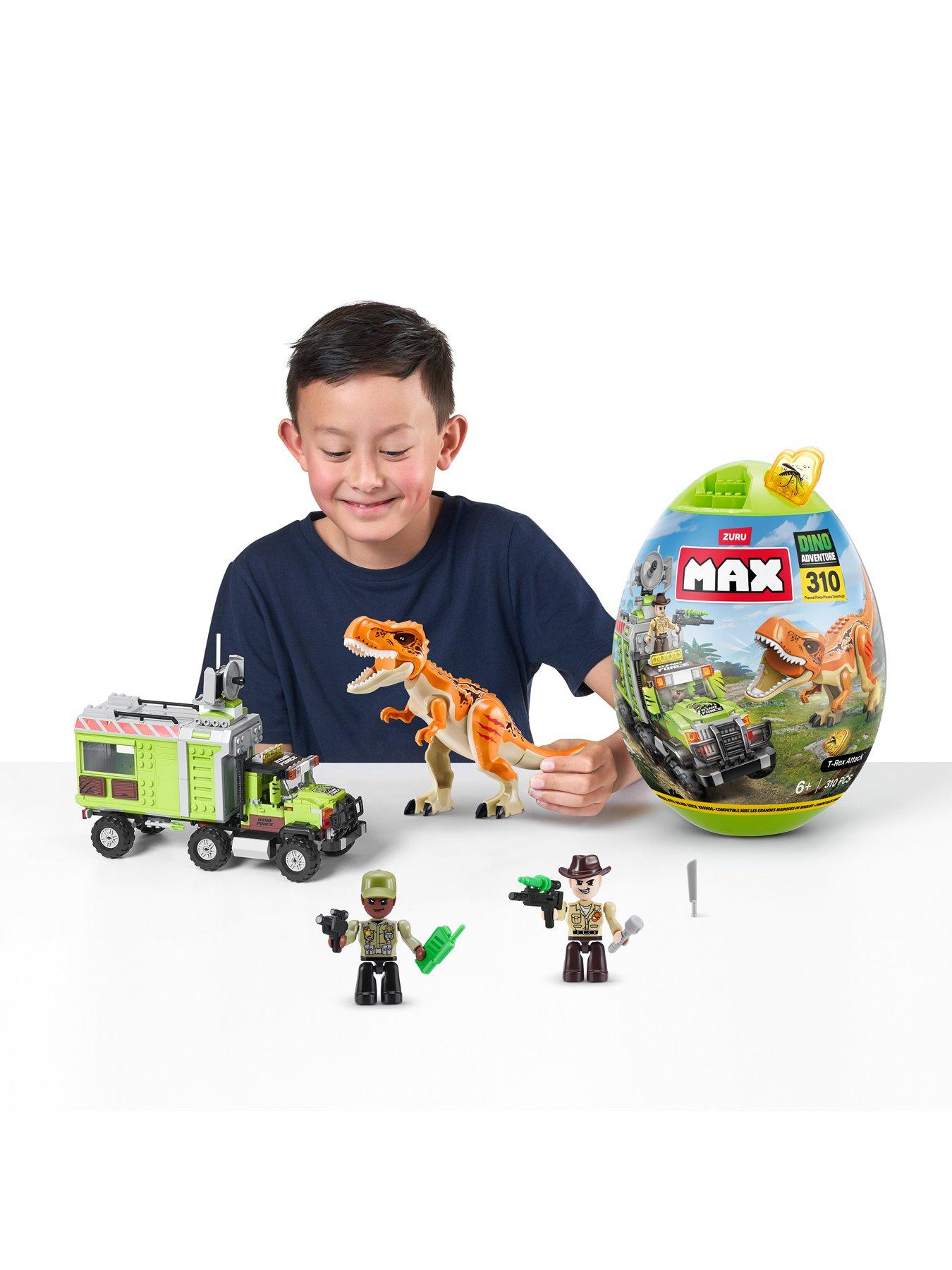  image of zuru-max-dino-adventure-egg-capsulenbspbricknbspbuildnbspplayset-withnbsp310-pieces