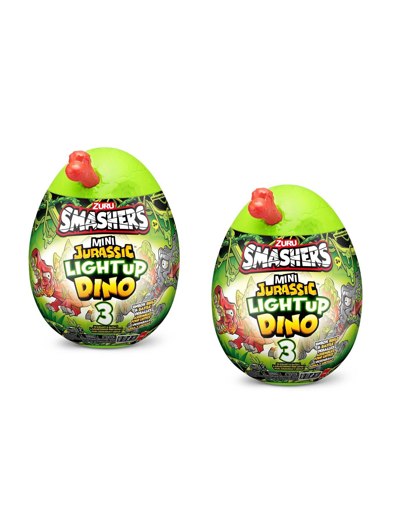  image of zuru-smashers-jurassic-mini-light-up-dinonbspfigurenbspsurprise-egg-2-pack