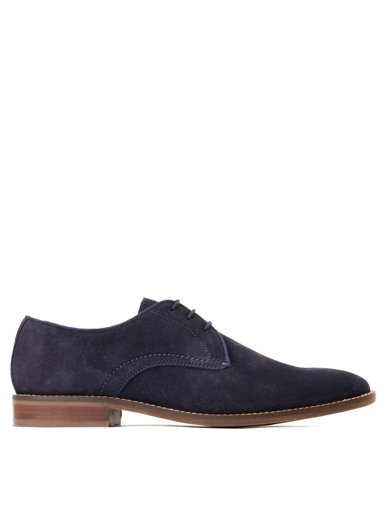 Image 1 of 6 of Base London Bronte Suede Lace Up Formal Shoe - Navy