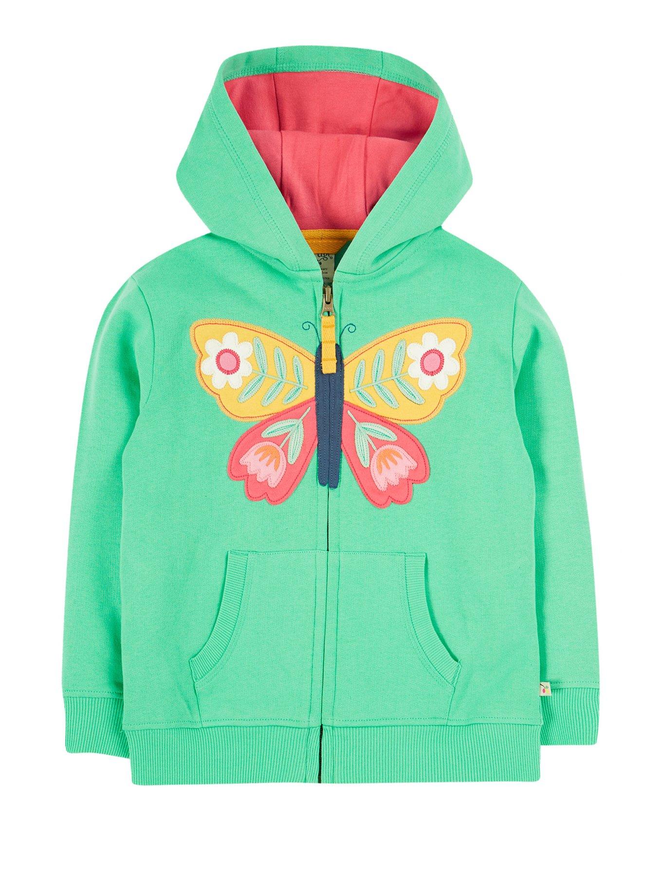  image of frugi-girls-carbis-hoodie-green