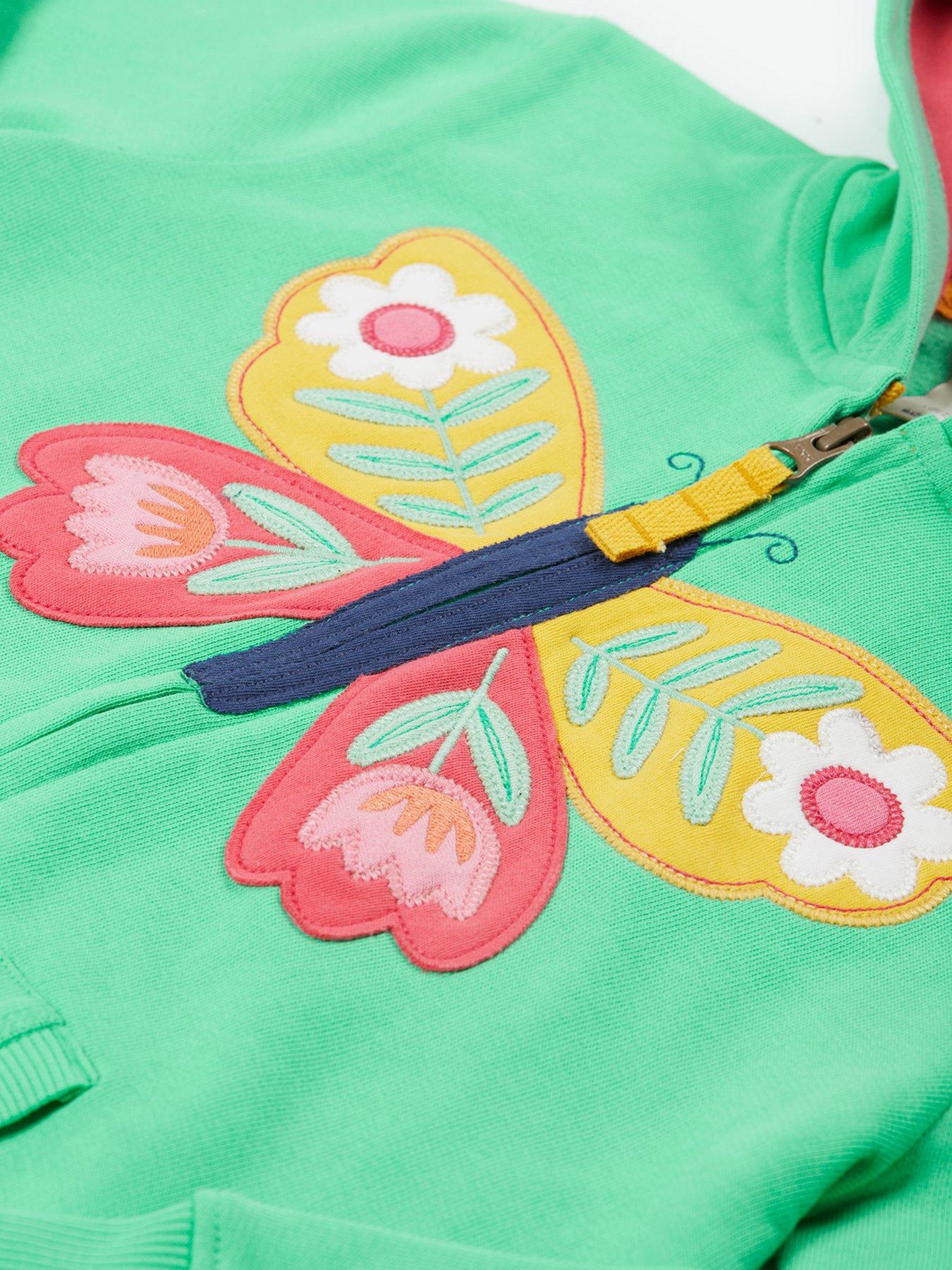  image of frugi-girls-carbis-hoodie-green