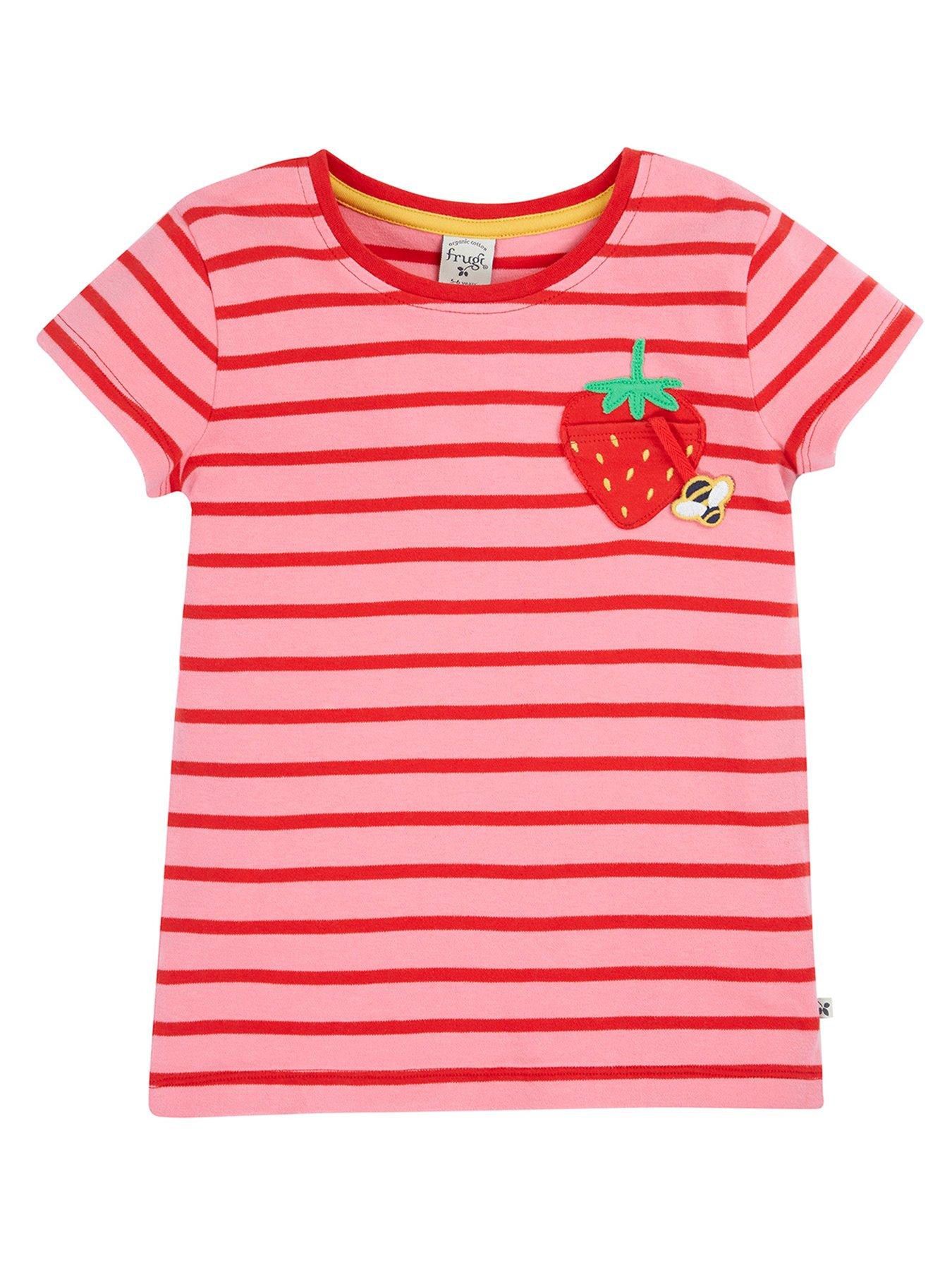  image of frugi-girls-camille-applique-t-shirt-pink