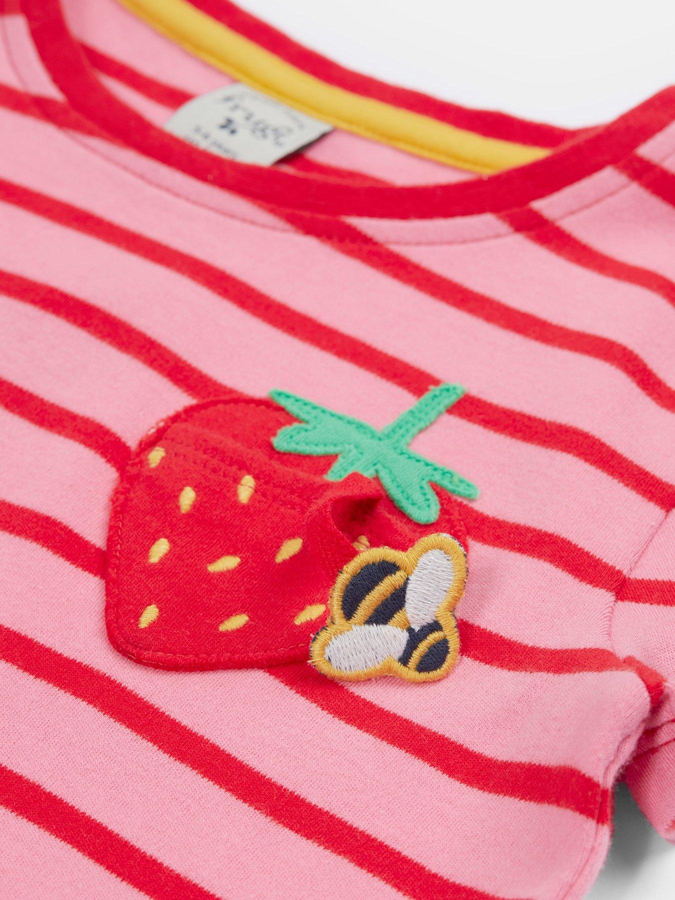  image of frugi-girls-camille-applique-t-shirt-pink