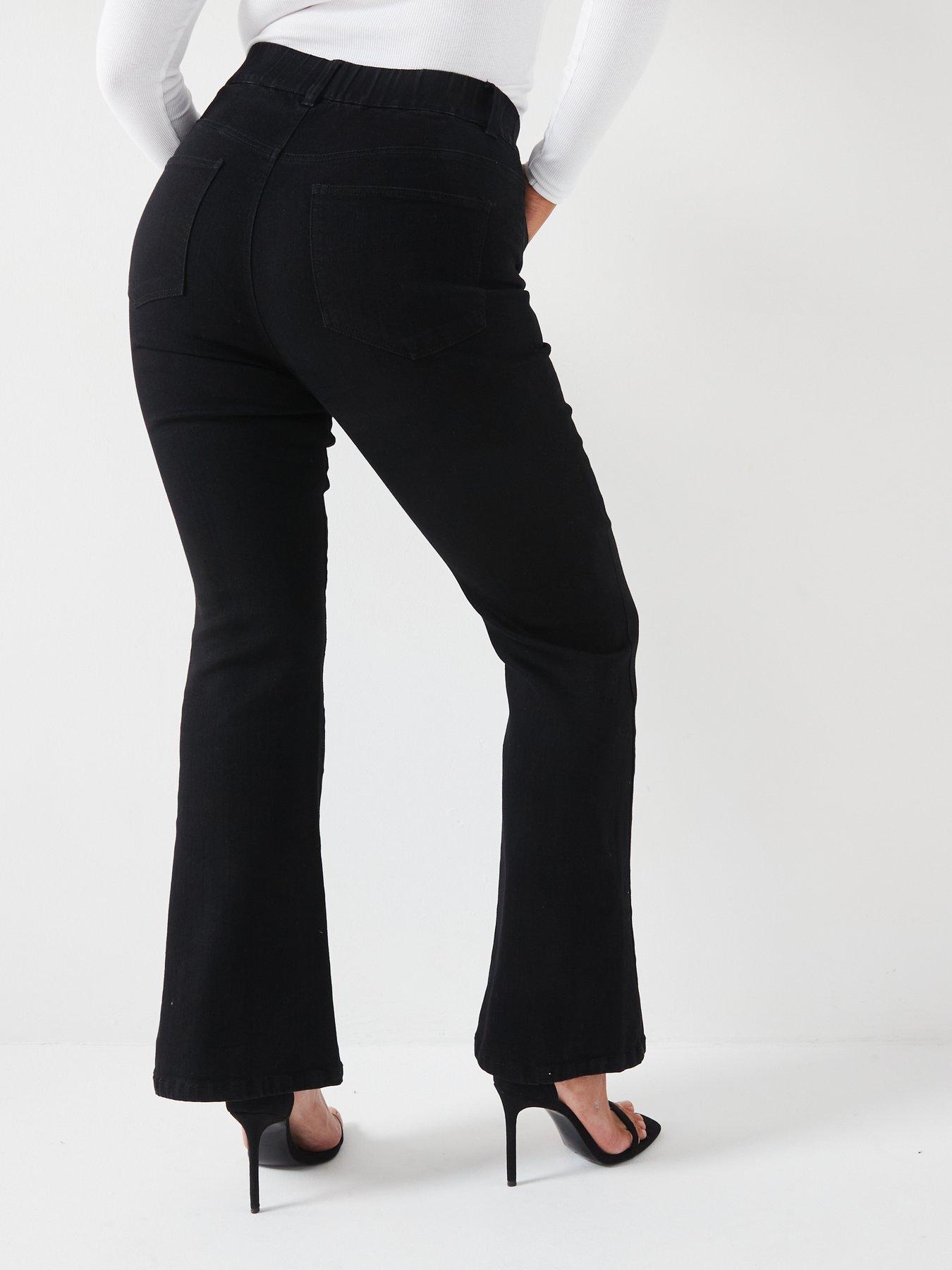  image of the-very-collection-curve-pull-on-stretch-bootcut-jean-black
