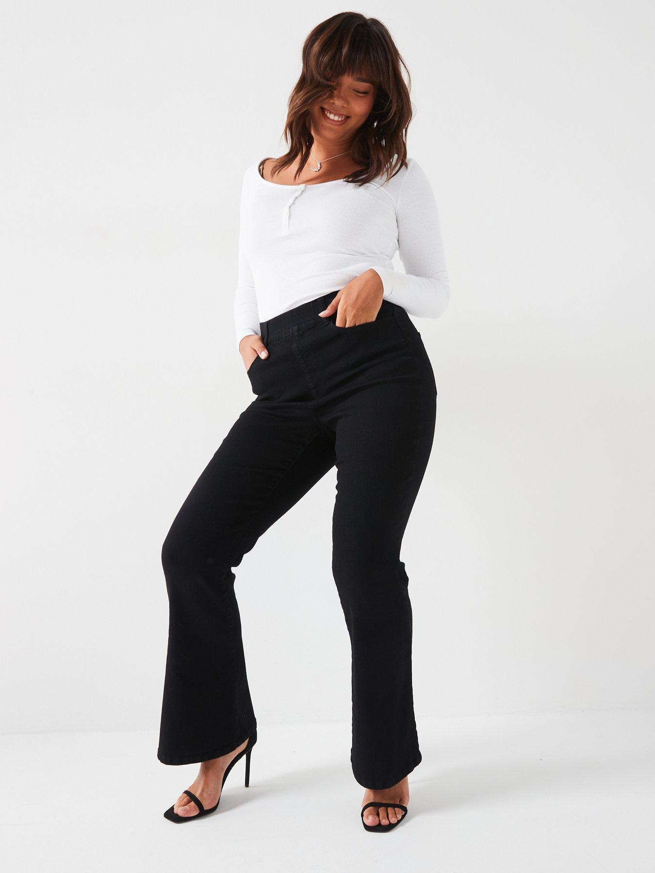  image of the-very-collection-curve-pull-on-stretch-bootcut-jean-black