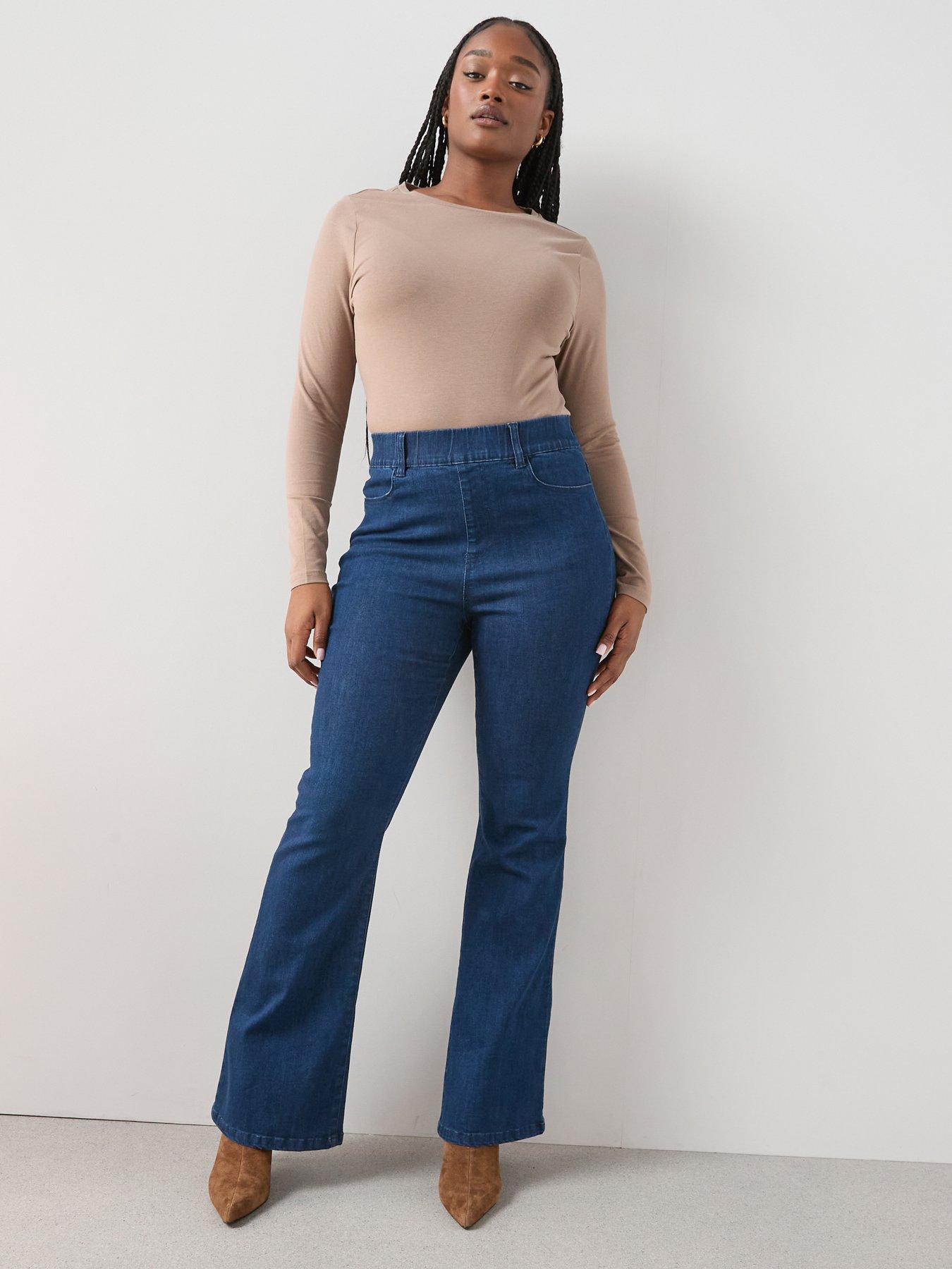  image of the-very-collection-curve-pull-on-stretch-bootcut-jean-blue