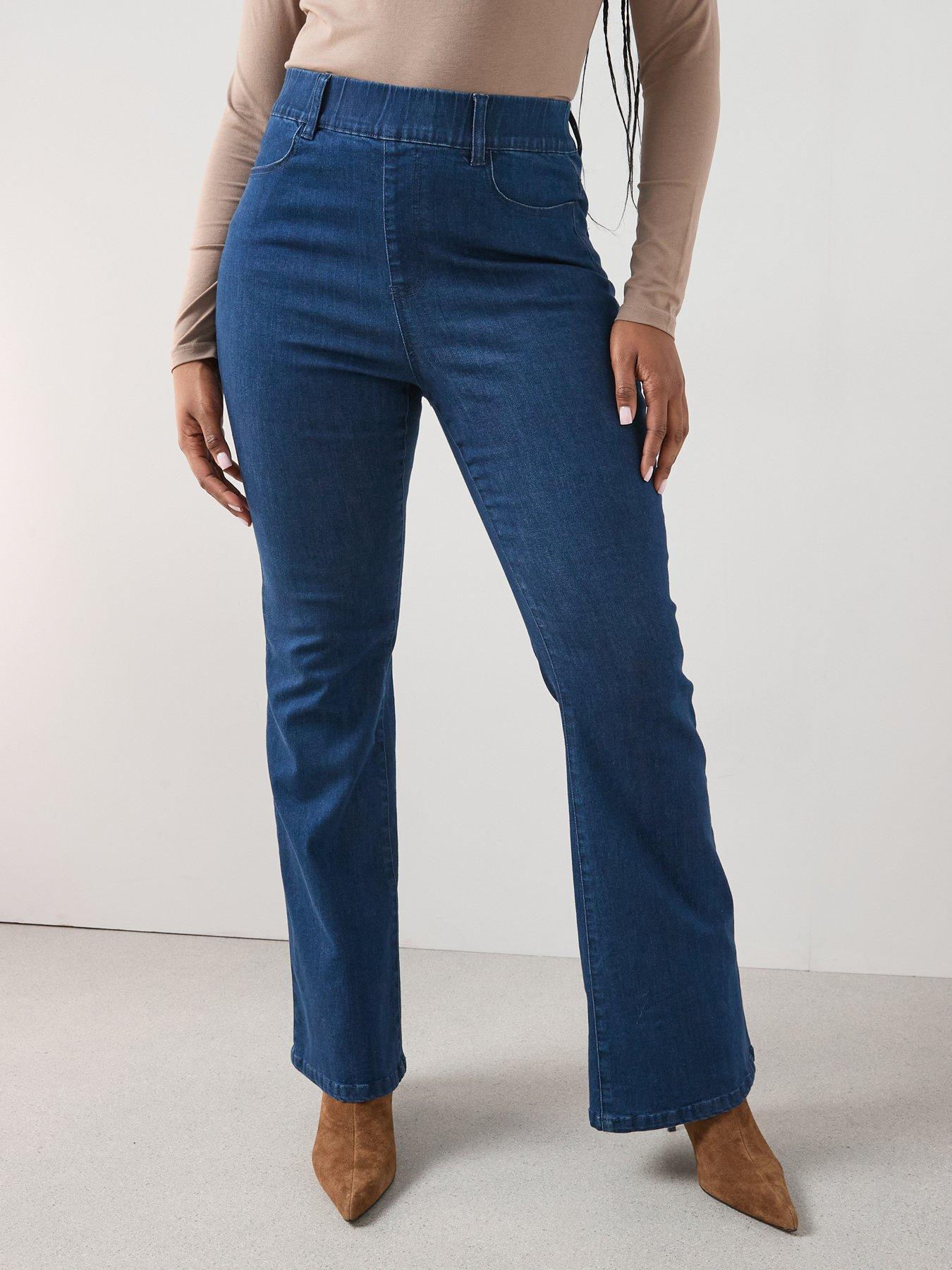  image of the-very-collection-curve-pull-on-stretch-bootcut-jean-blue