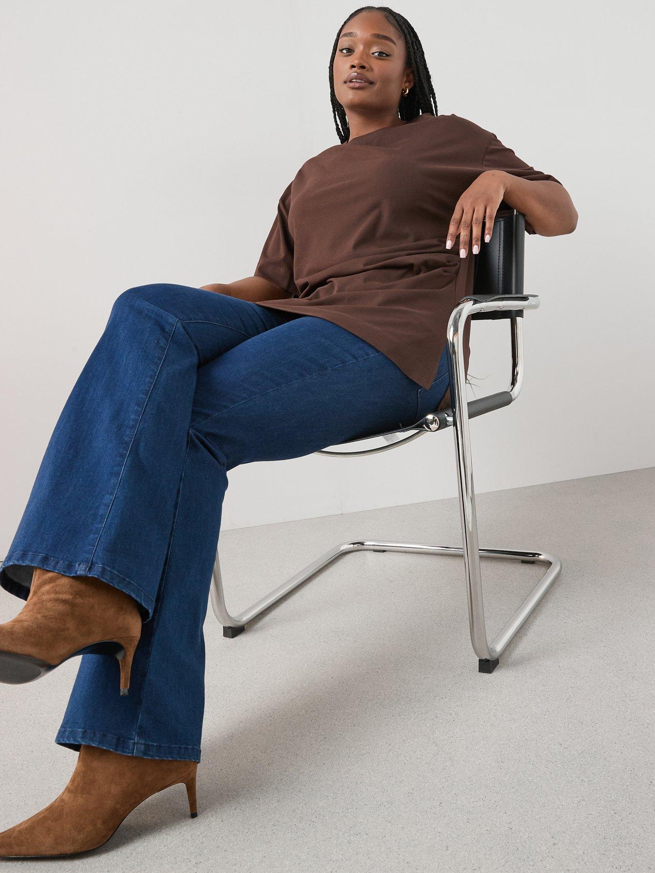  image of the-very-collection-curve-pull-on-stretch-bootcut-jean-blue