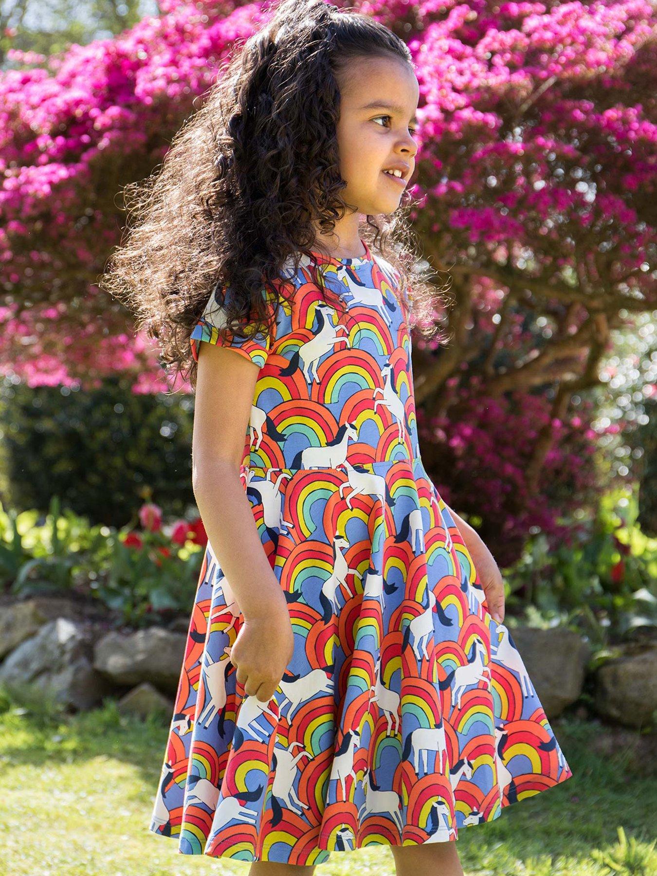  image of frugi-girls-spring-skater-dress-blue