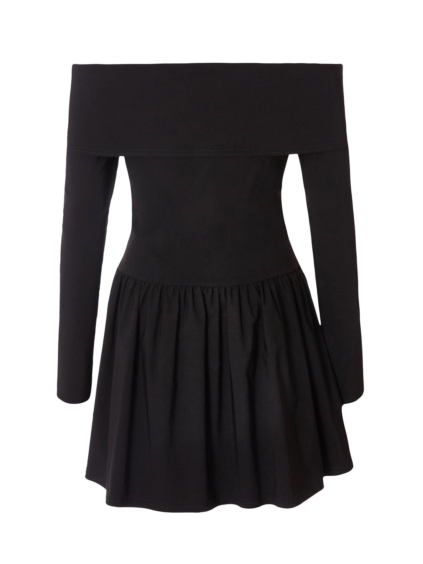  image of quiz-black-bardot-skater-dress