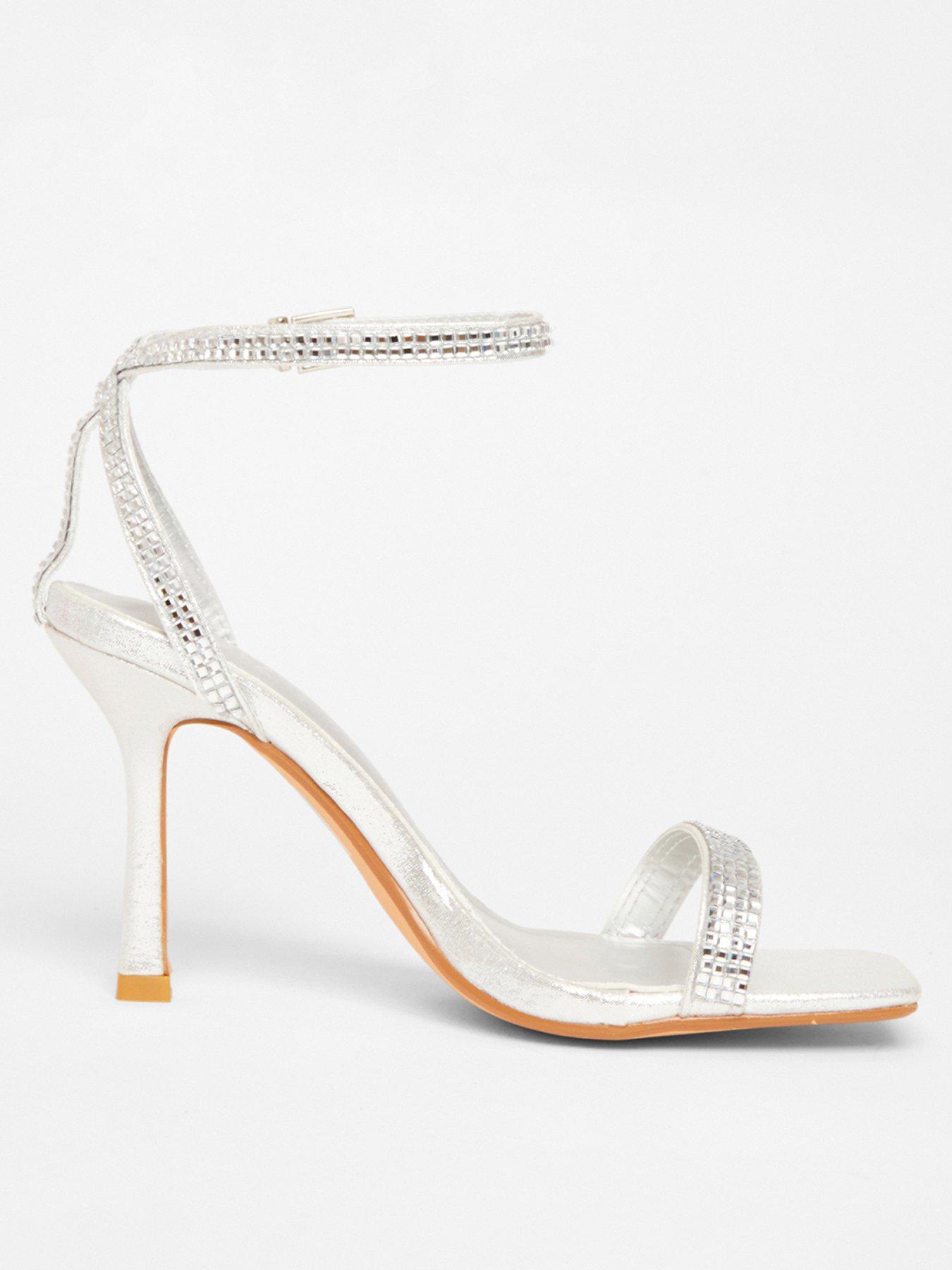 undefined Silver Diamante High Heels