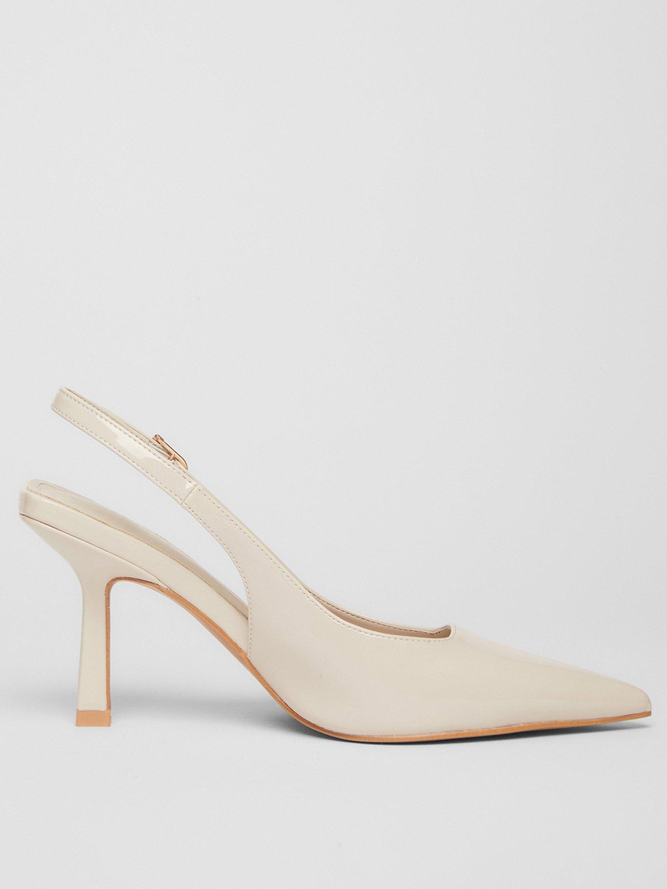 undefined Nude Patent Sling Back Court Heel