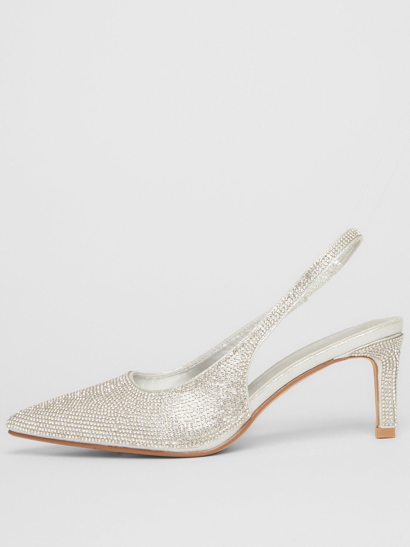 quiz-silver-diamante-sling-back-heels