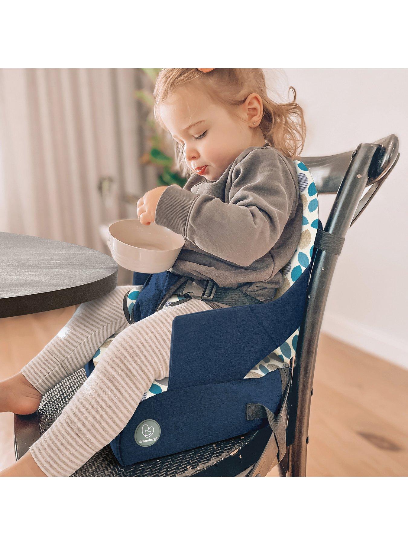 undefined Portable Feeding Booster Seat - Navy Leaves
