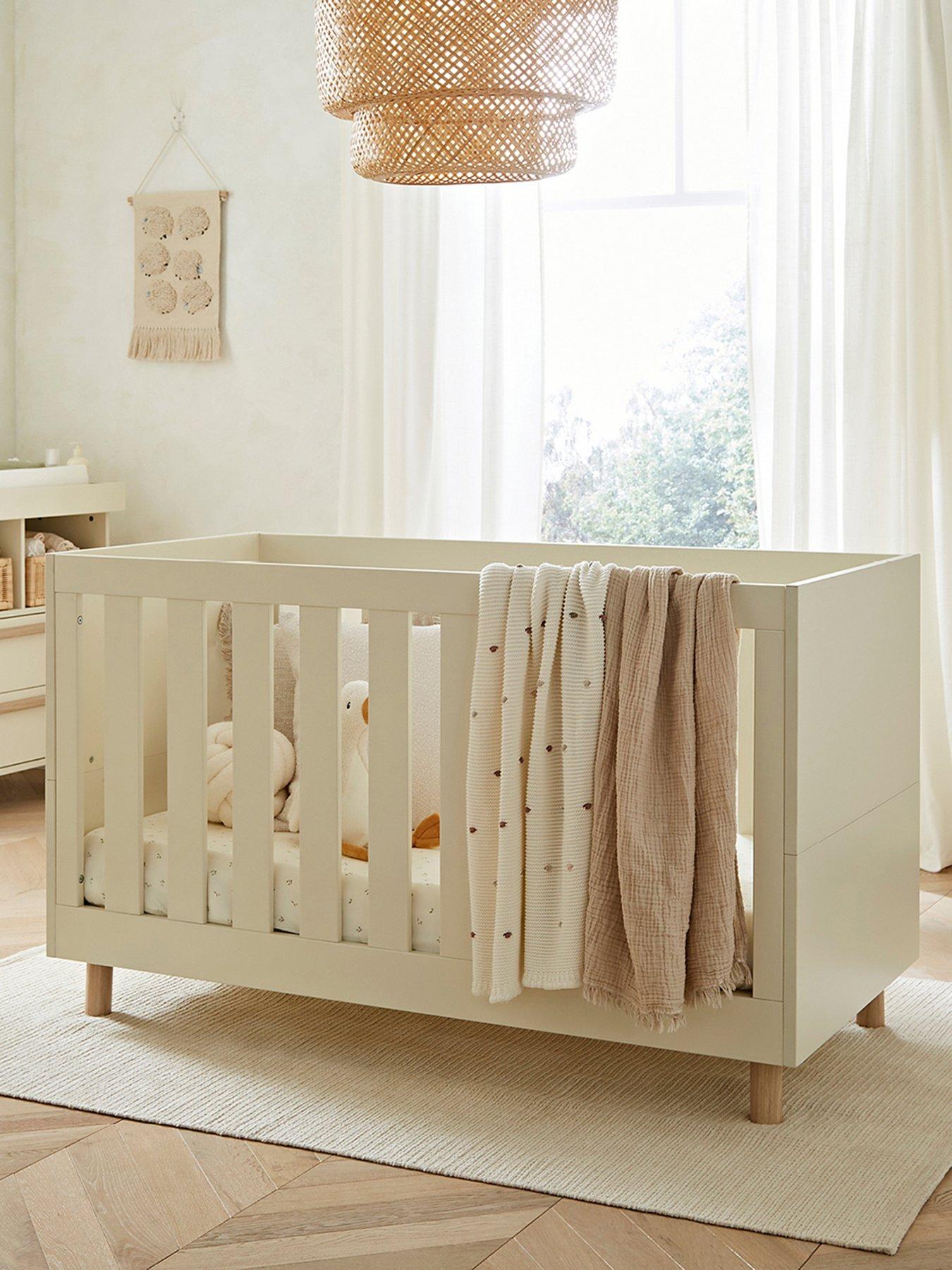 undefined Harper Cot Bed - Cream & Ash
