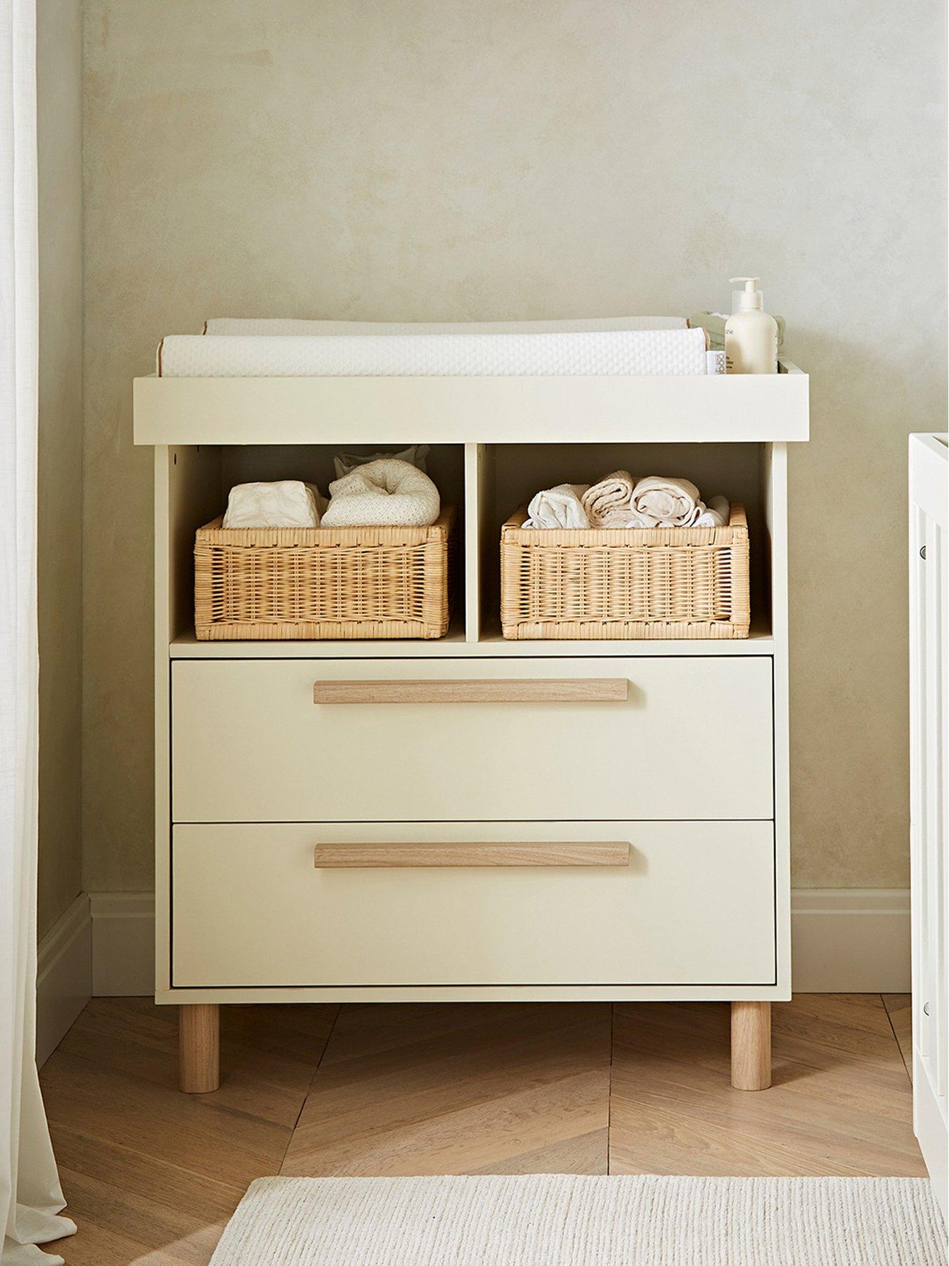  image of cuddleco-harper-2-piecenbspnursery-furniture-set-cream-amp-ash