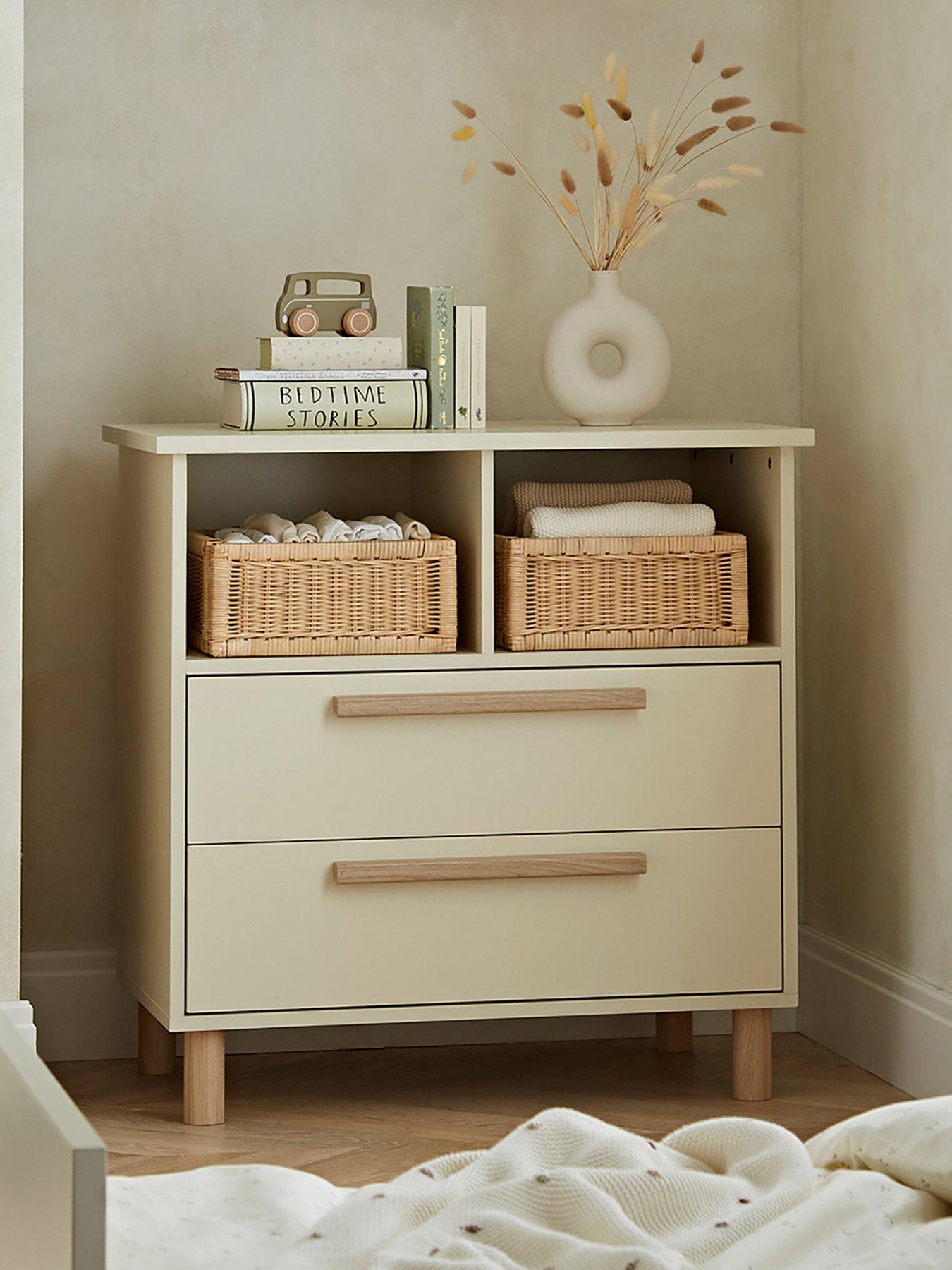  image of cuddleco-harper-2-piecenbspnursery-furniture-set-cream-amp-ash