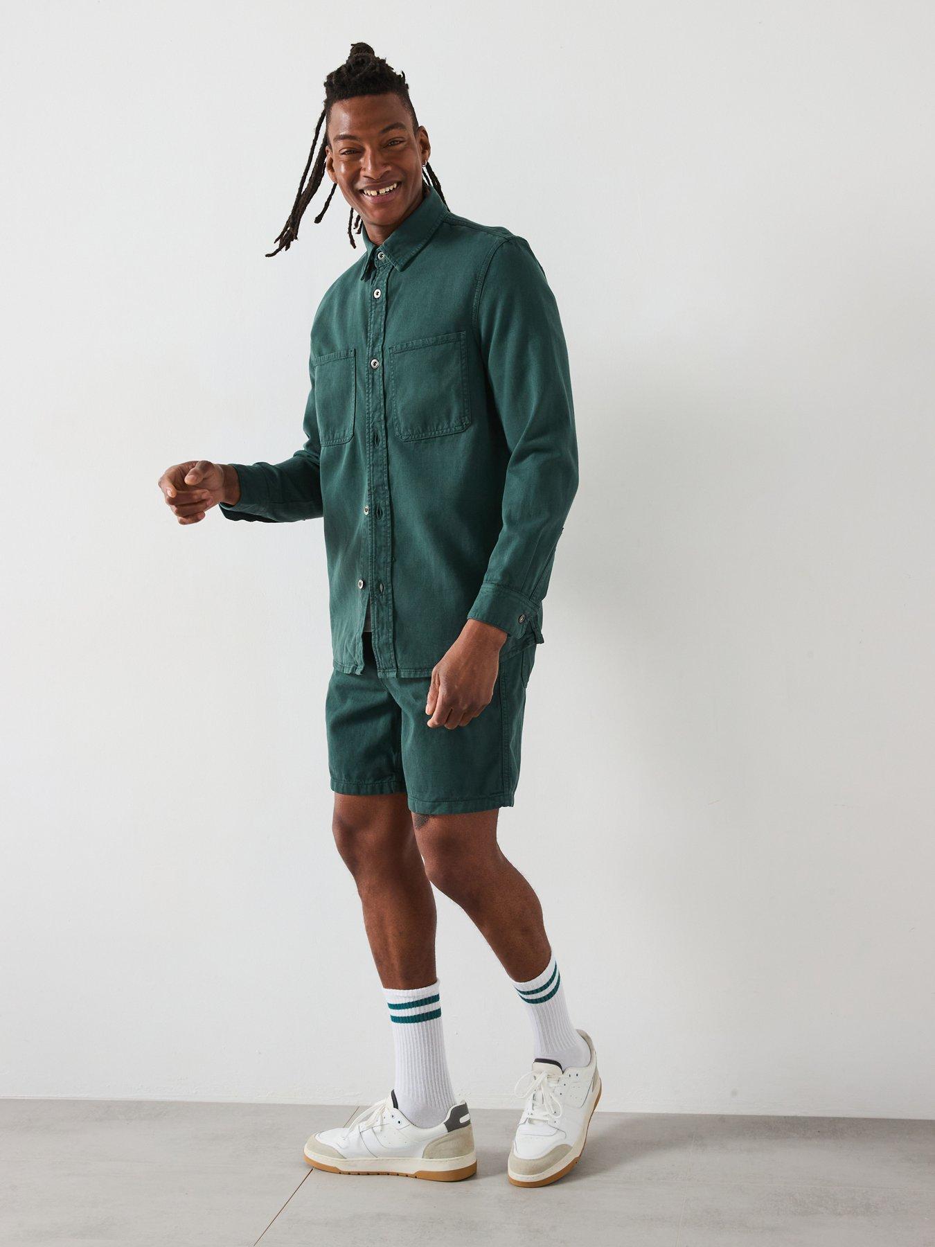  image of mango-jay-twill-casual-overshirt-dark-green
