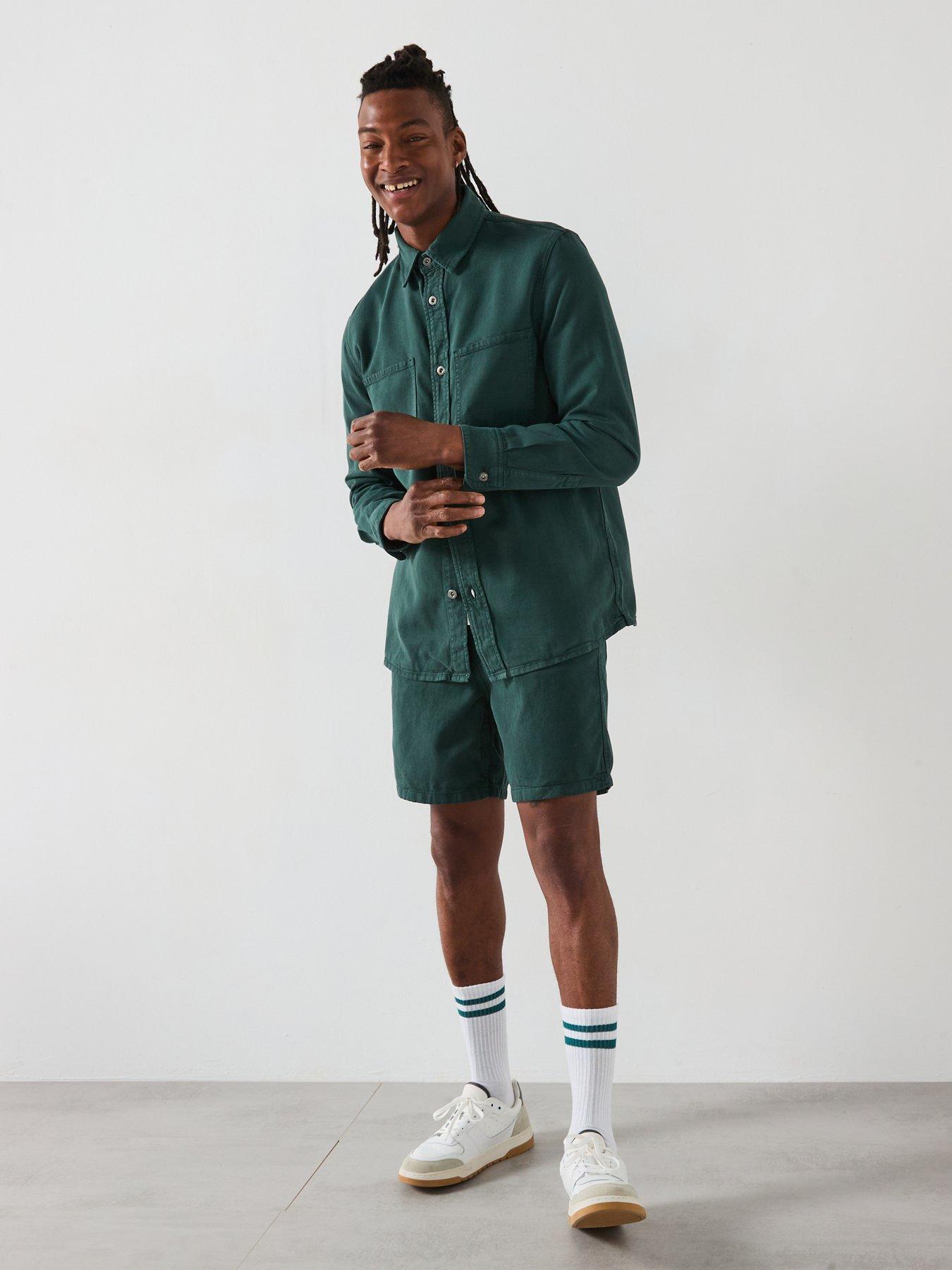  image of mango-jay-twill-casual-overshirt-dark-green
