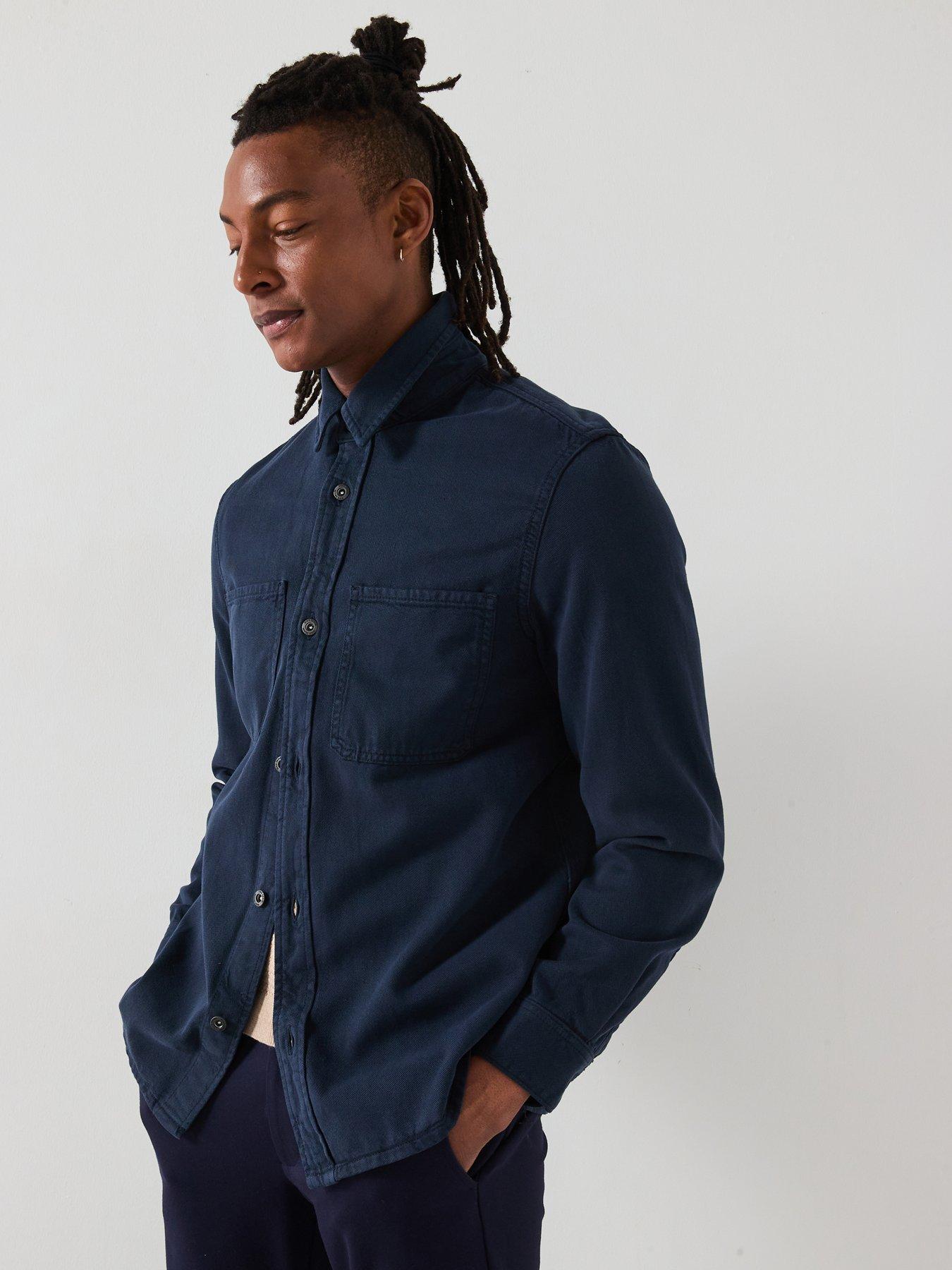 Image 1 of 6 of Mango Jay Twill Casual Overshirt - Navy