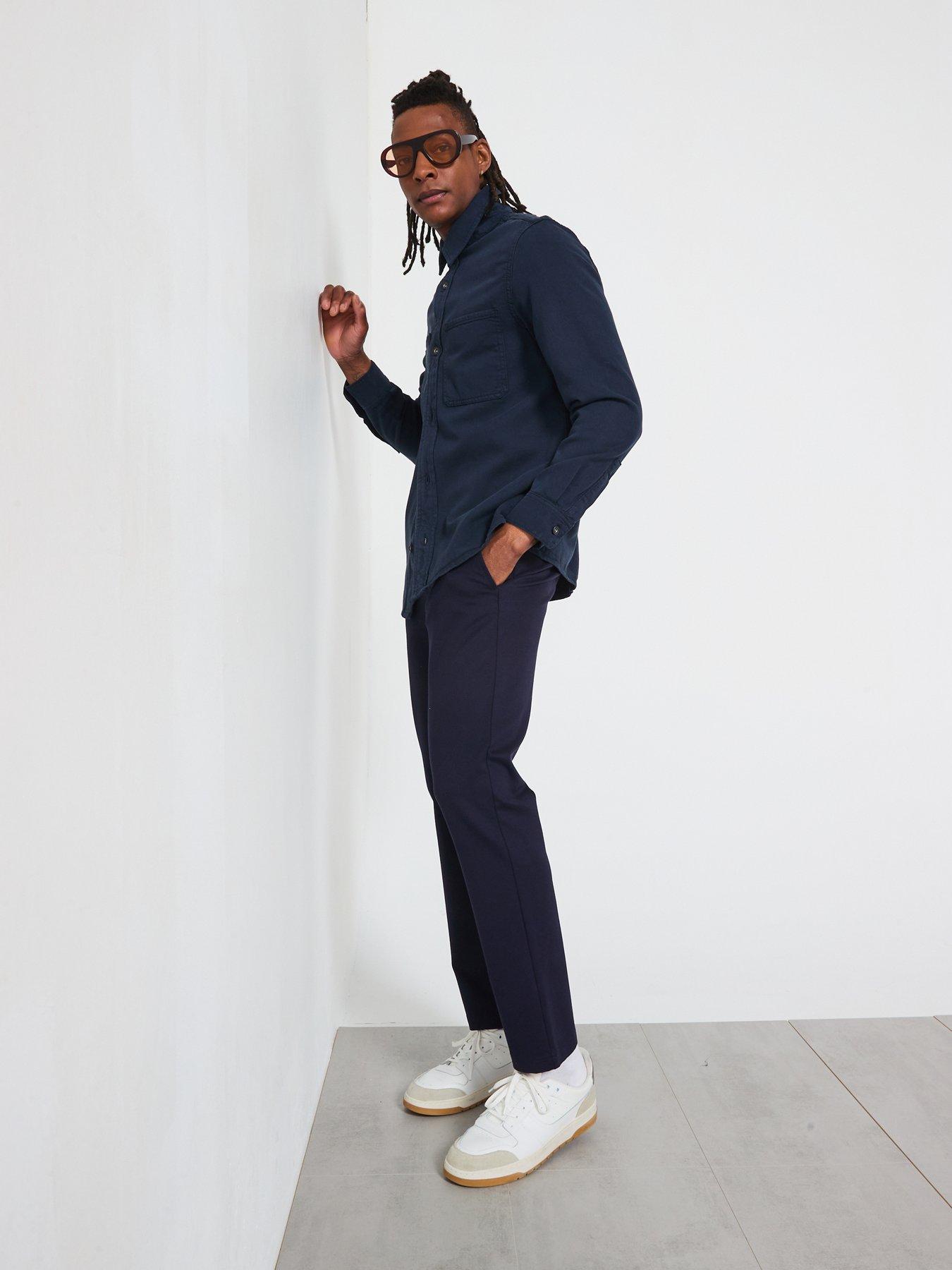Image 3 of 6 of Mango Jay Twill Casual Overshirt - Navy