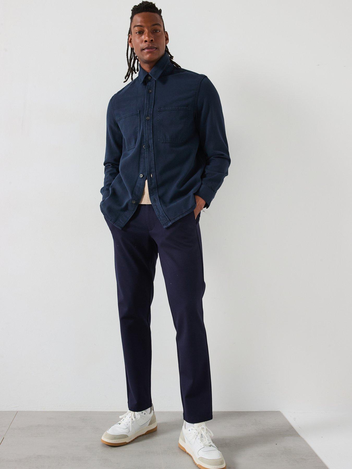 Image 6 of 6 of Mango Jay Twill Casual Overshirt - Navy