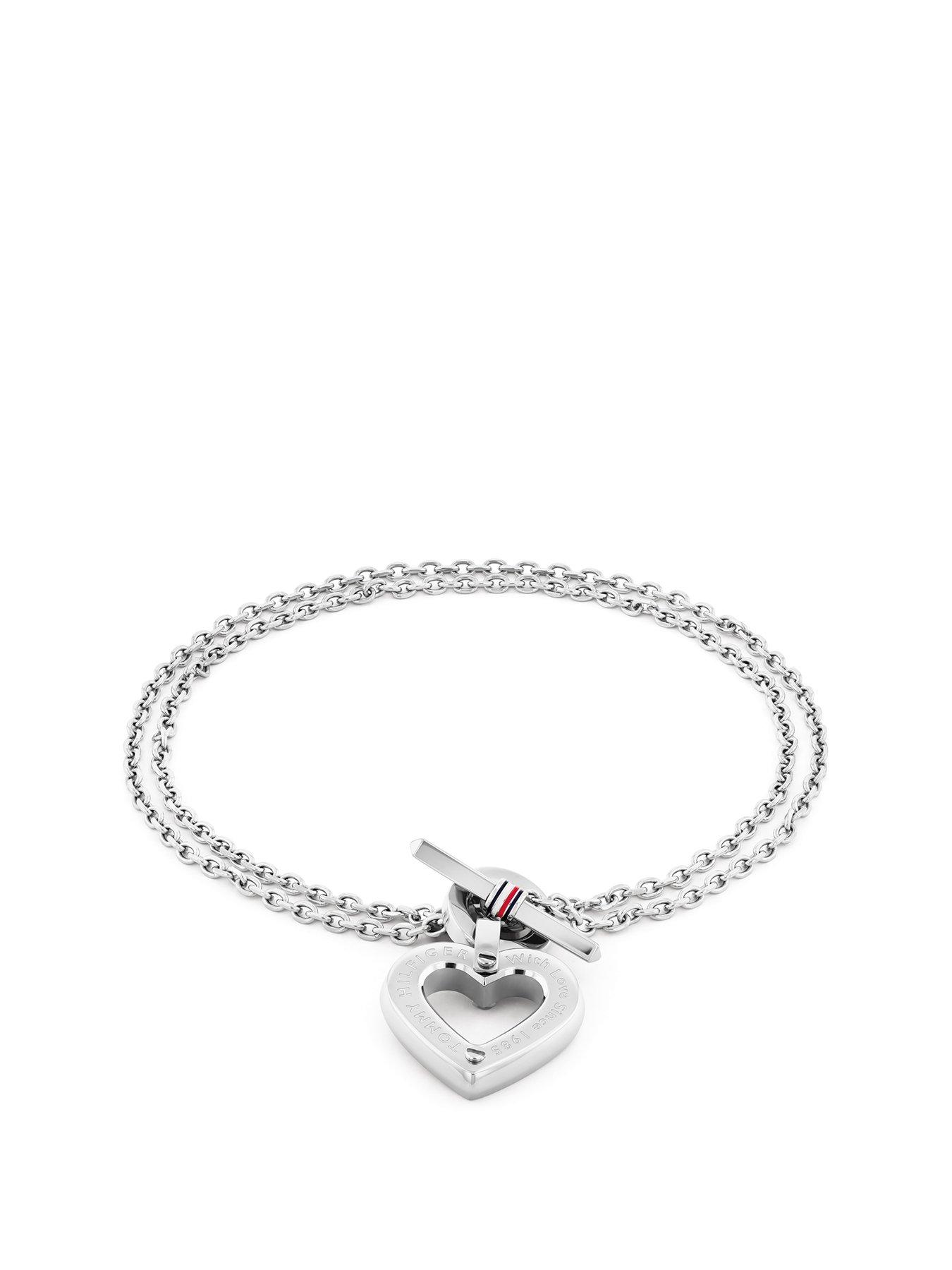  image of tommy-hilfiger-toggle-heart-ladies-bracelet-silver