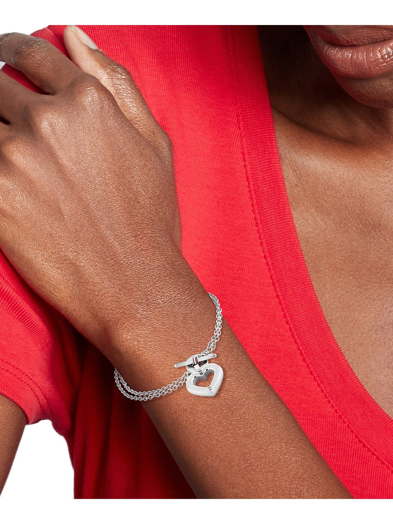  image of tommy-hilfiger-toggle-heart-ladies-bracelet-silver