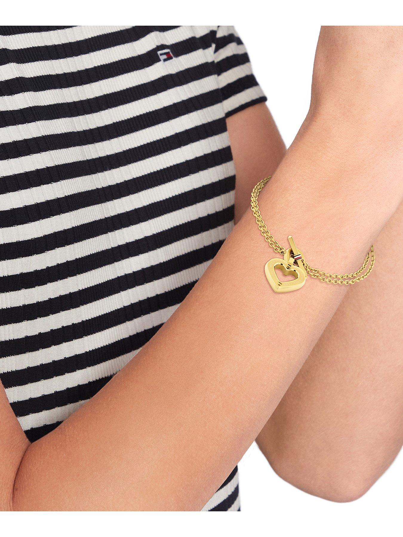  image of tommy-hilfiger-toggle-heart-ladies-bracelet-gold