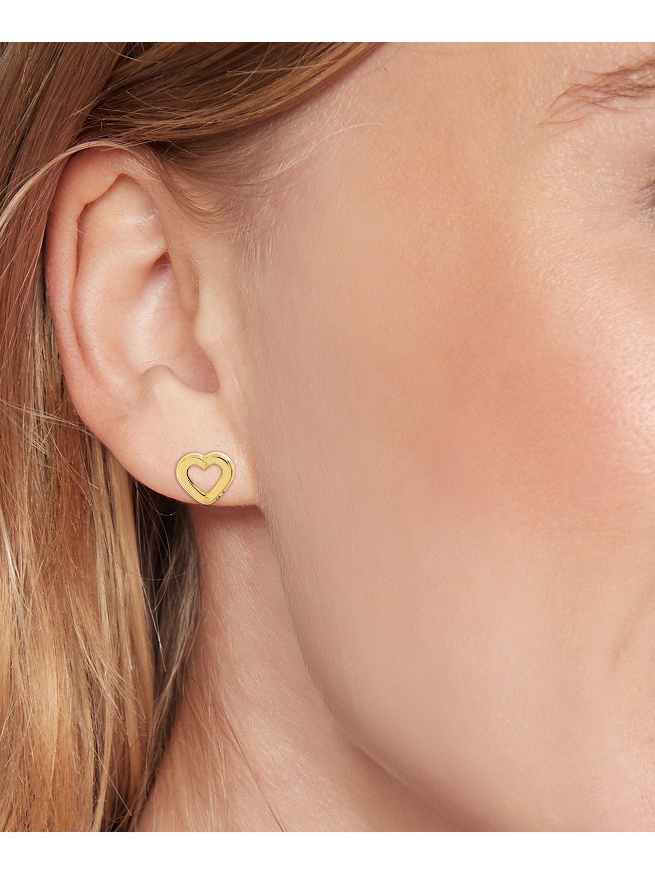  image of tommy-hilfiger-toggle-heart-ladies-earrings-gold