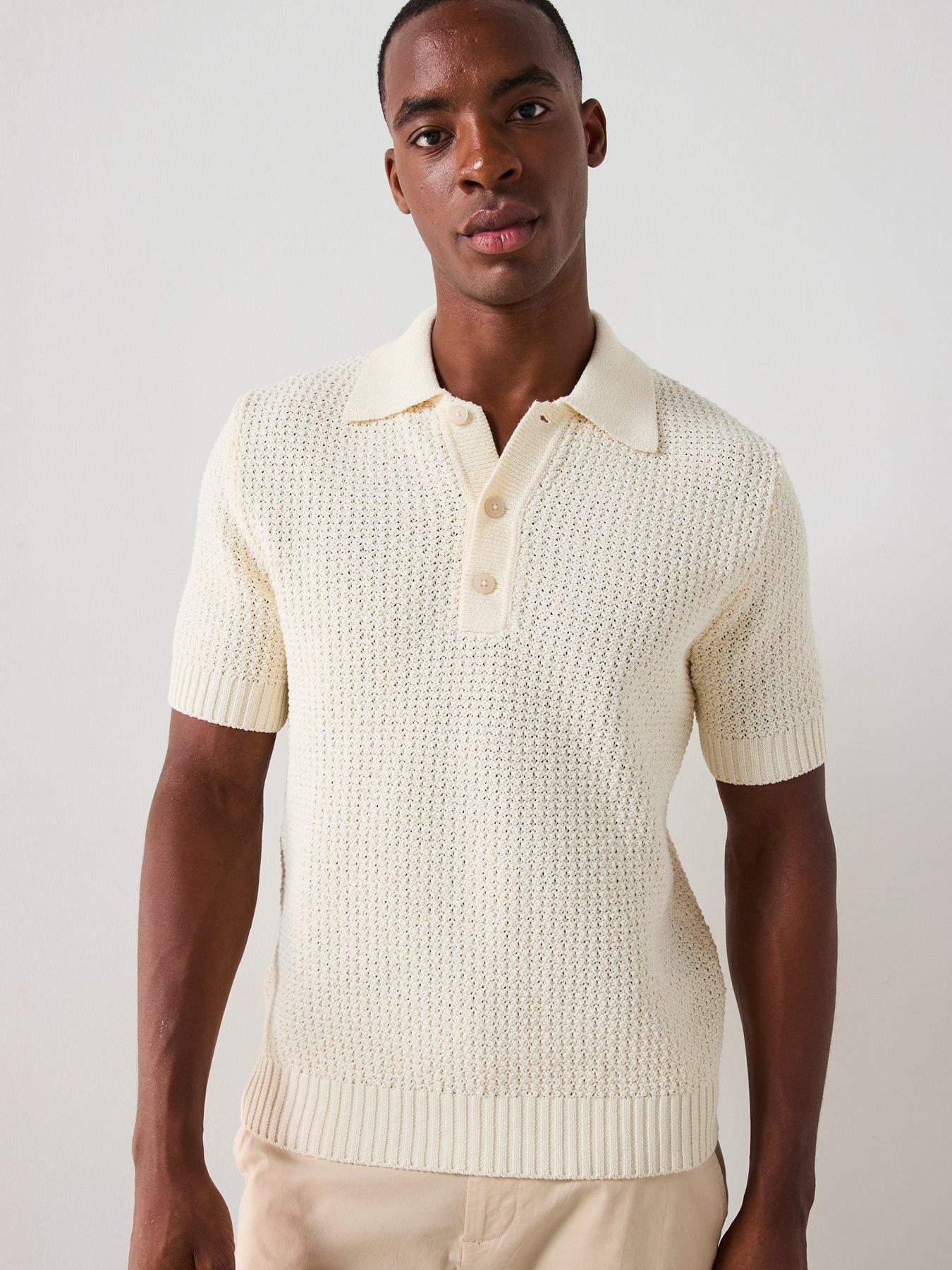 Mango Pierola Smart Knitted Polo Shirt - Beige | Littlewoods