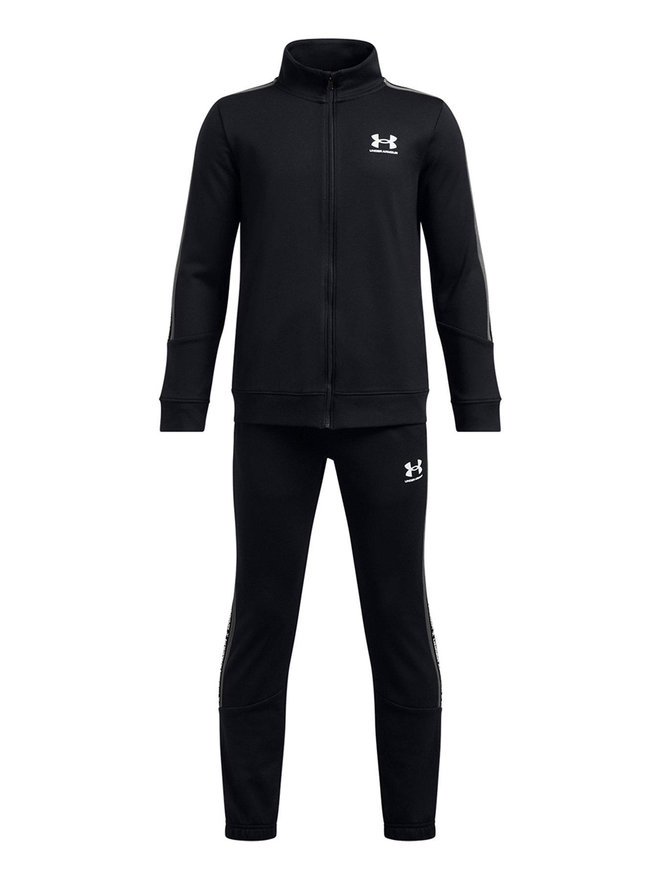 undefined Junior Boys Icon Knit Tracksuit - Black - Black / Castlerock / White