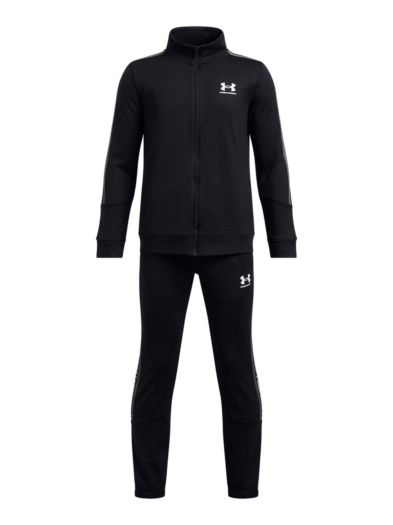 Image 6 of 6 of UNDER ARMOUR Junior Boys Icon Knit Tracksuit Set - Black/Castlerock /White
