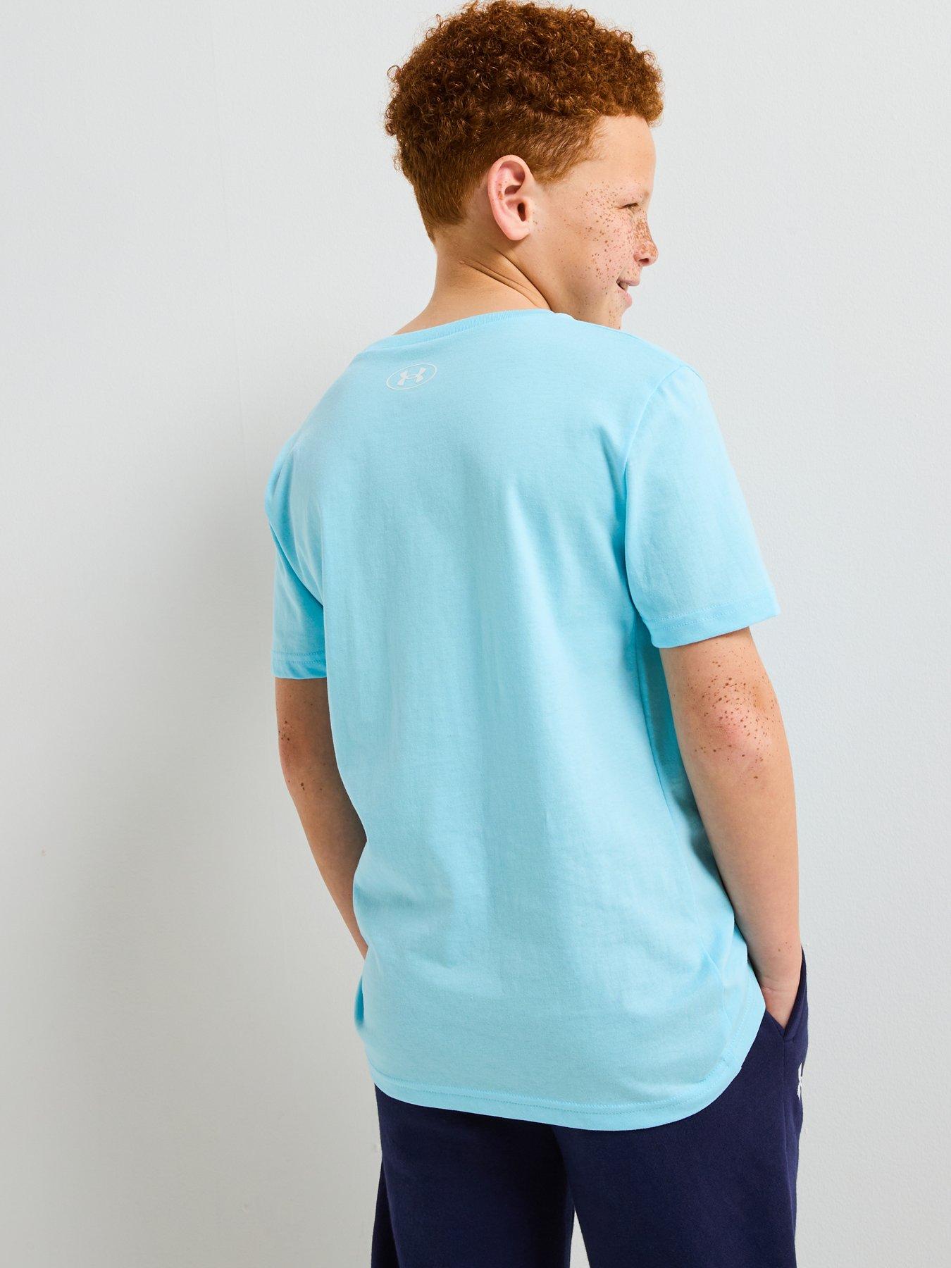  image of under-armour-junior-boys-sportstyle-left-chest-t-shirt-blue