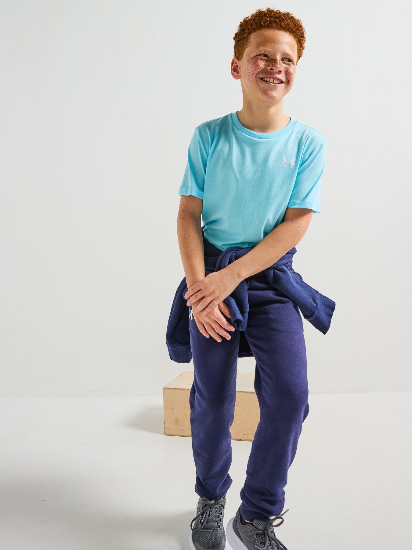  image of under-armour-junior-boys-sportstyle-left-chest-t-shirt-blue