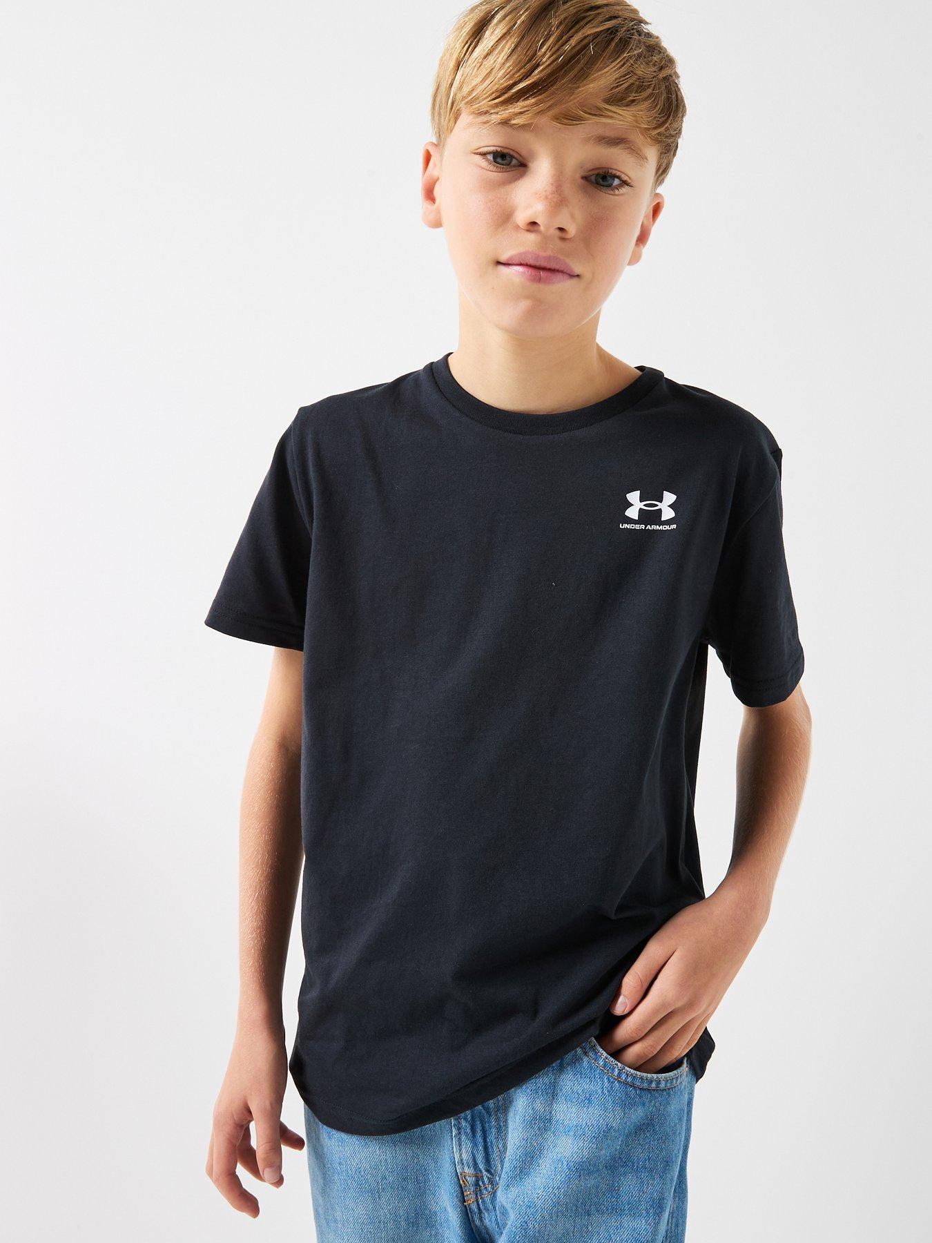 UNDER ARMOUR Junior Boys Sportstyle Left Chest Logo T-Shirt - Black