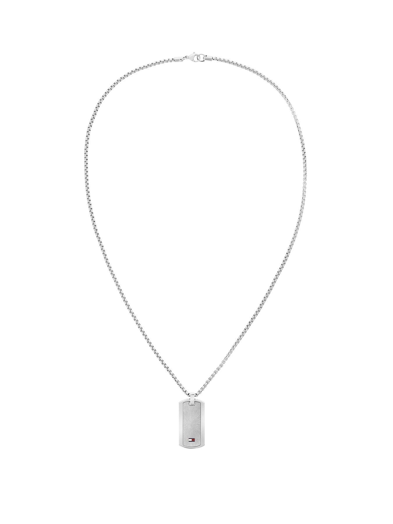  image of tommy-hilfiger-jameson-mens-necklace-silver