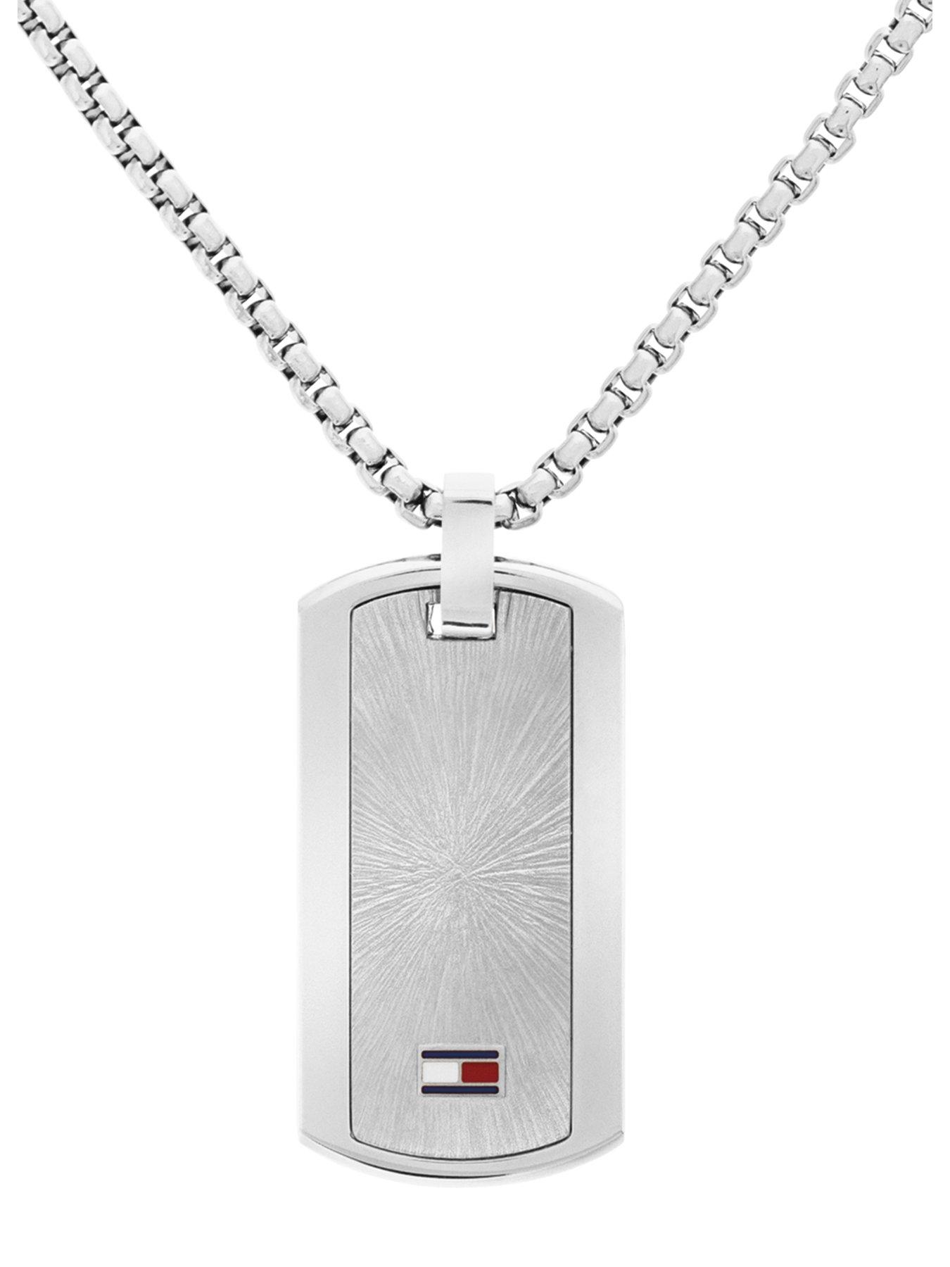 image of tommy-hilfiger-jameson-mens-necklace-silver