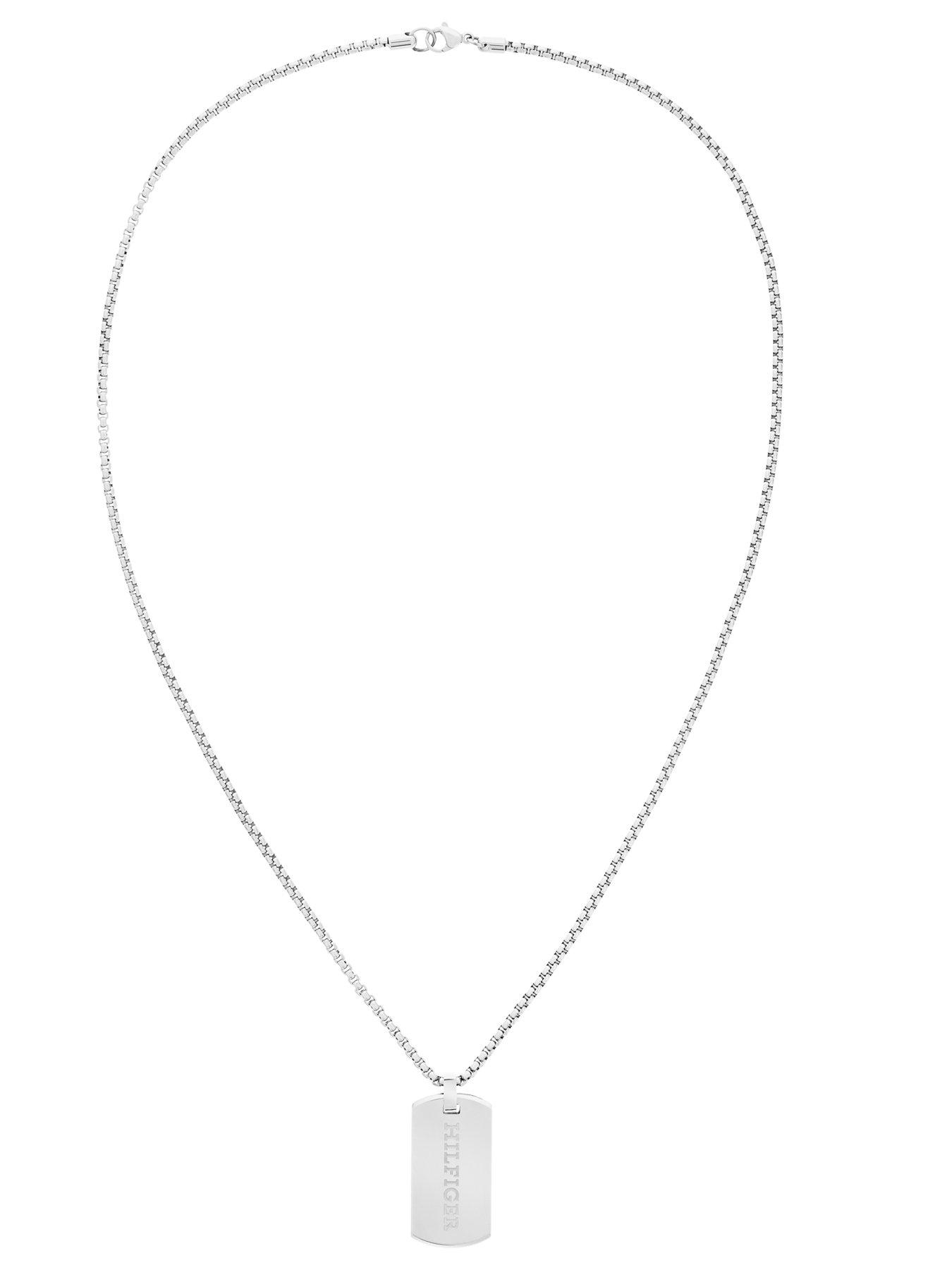  image of tommy-hilfiger-jameson-mens-necklace-silver