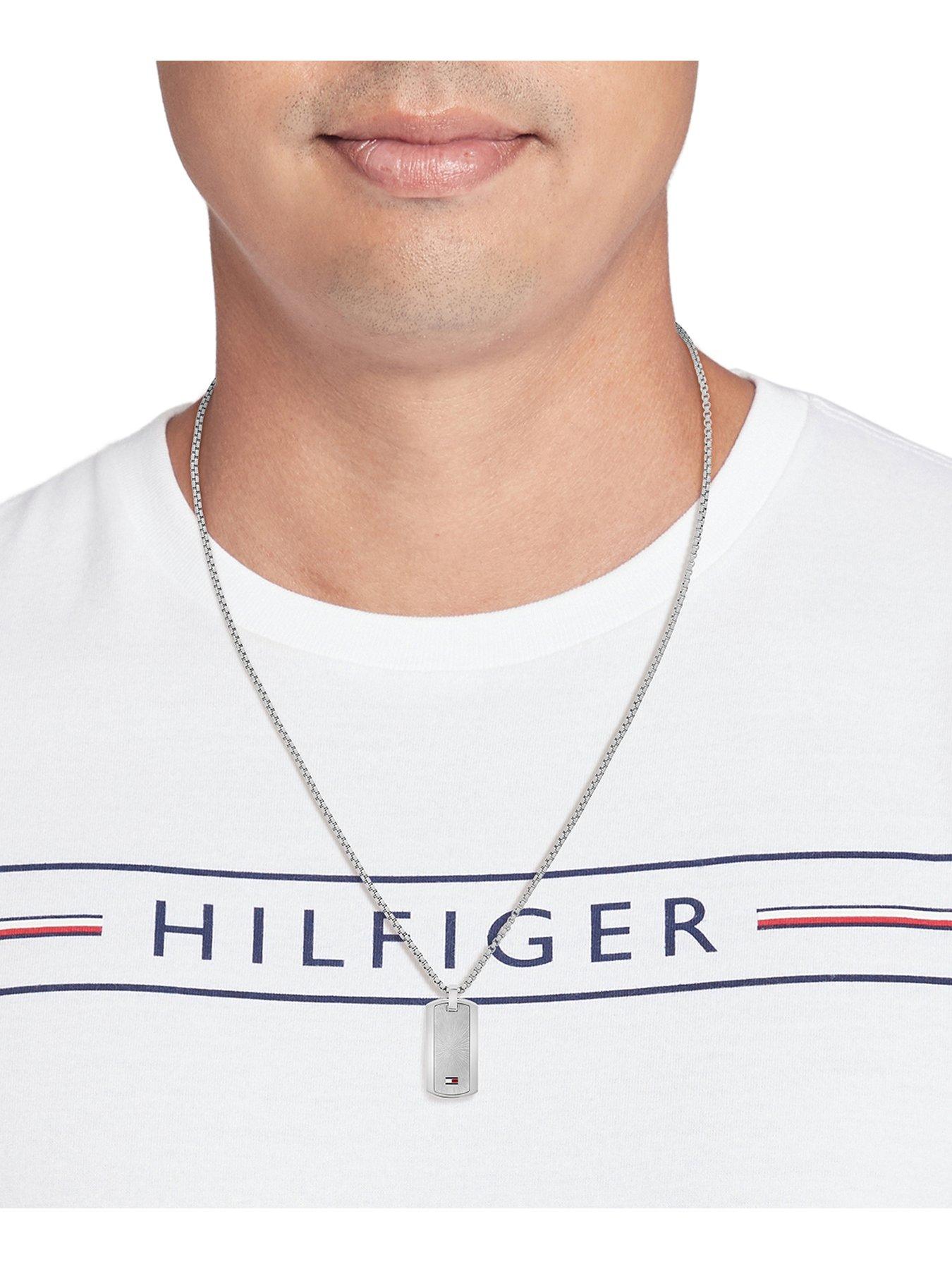  image of tommy-hilfiger-jameson-mens-necklace-silver