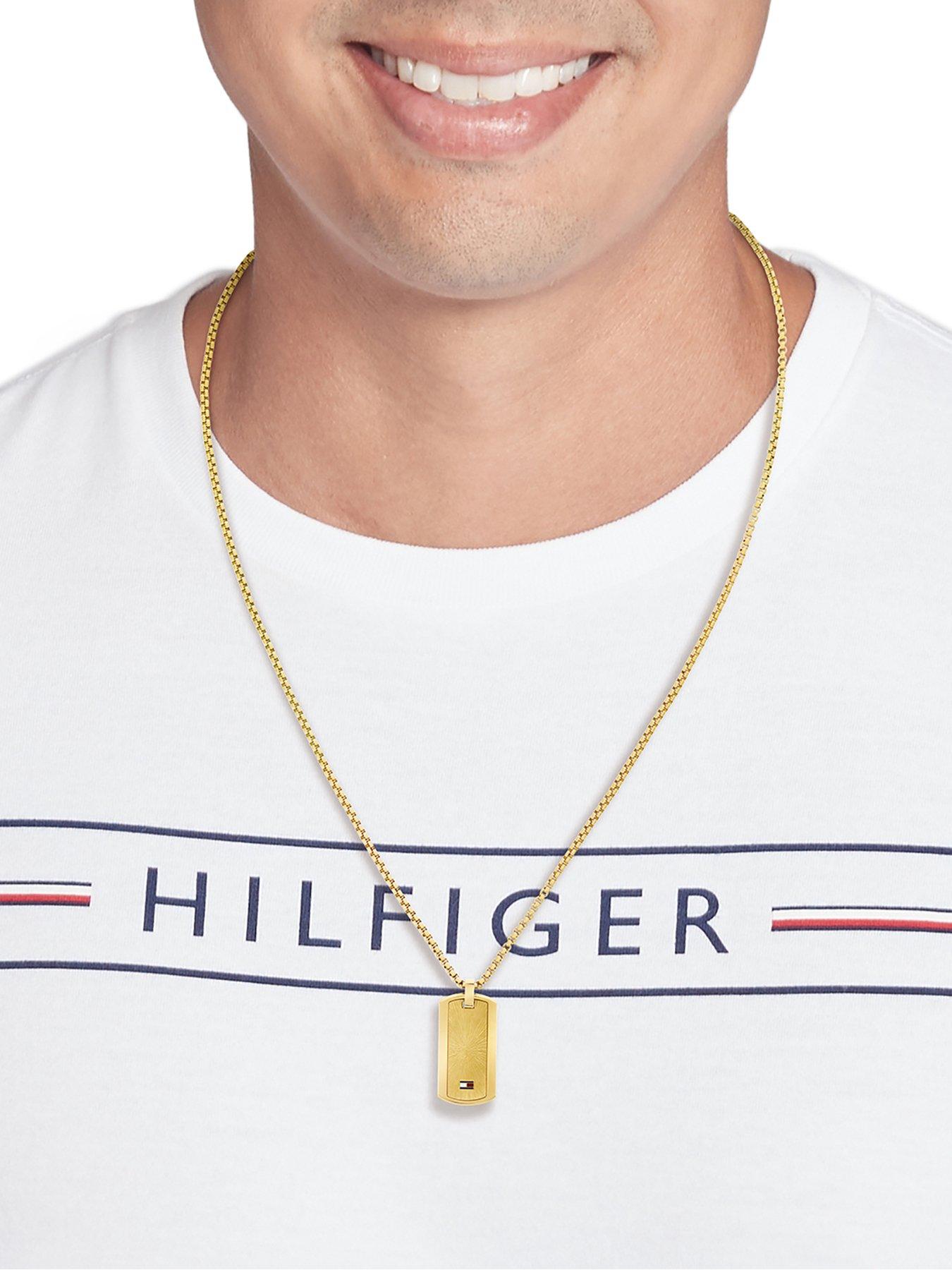  image of tommy-hilfiger-jameson-mens-necklace-gold