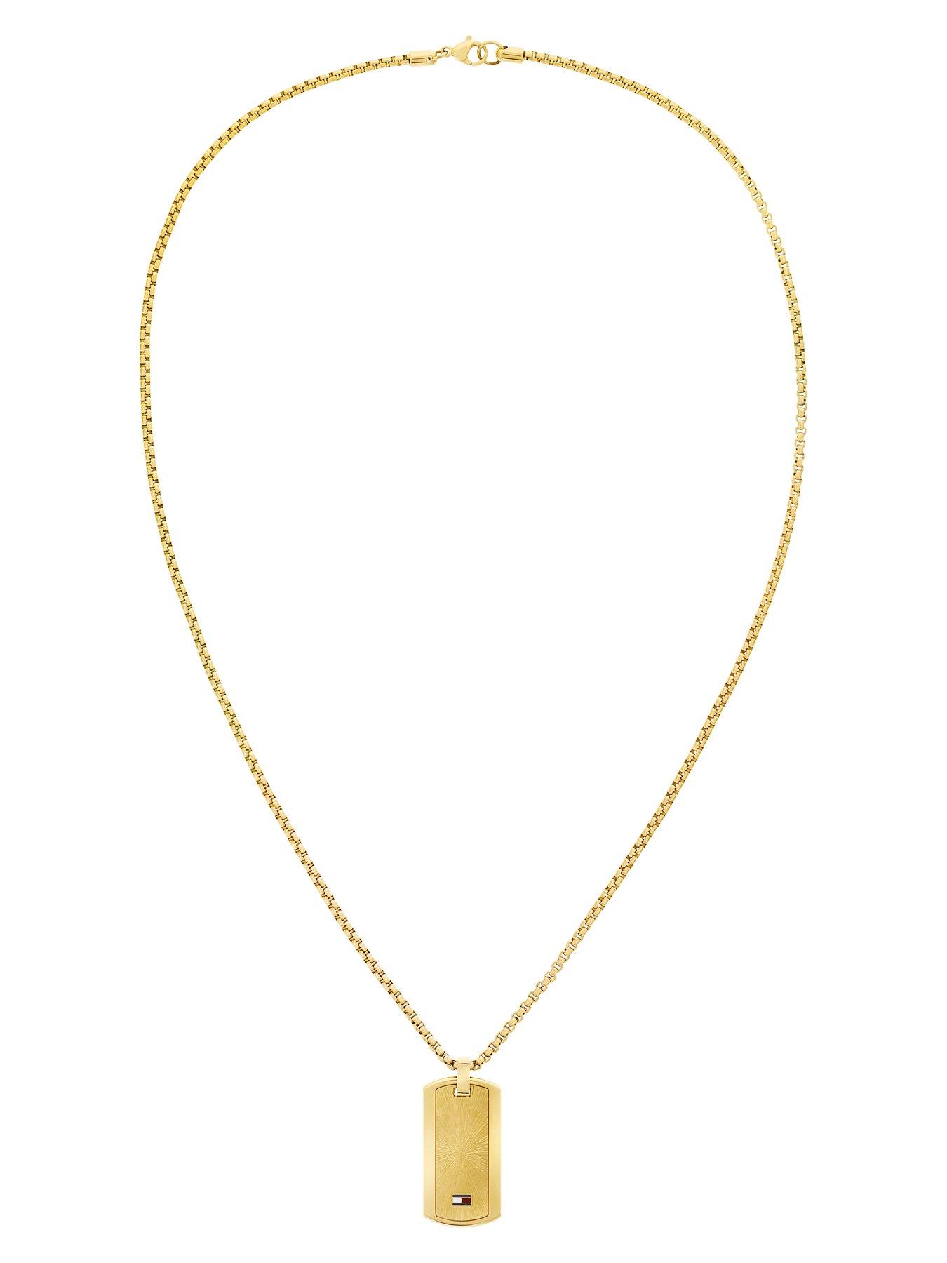  image of tommy-hilfiger-jameson-mens-necklace-gold