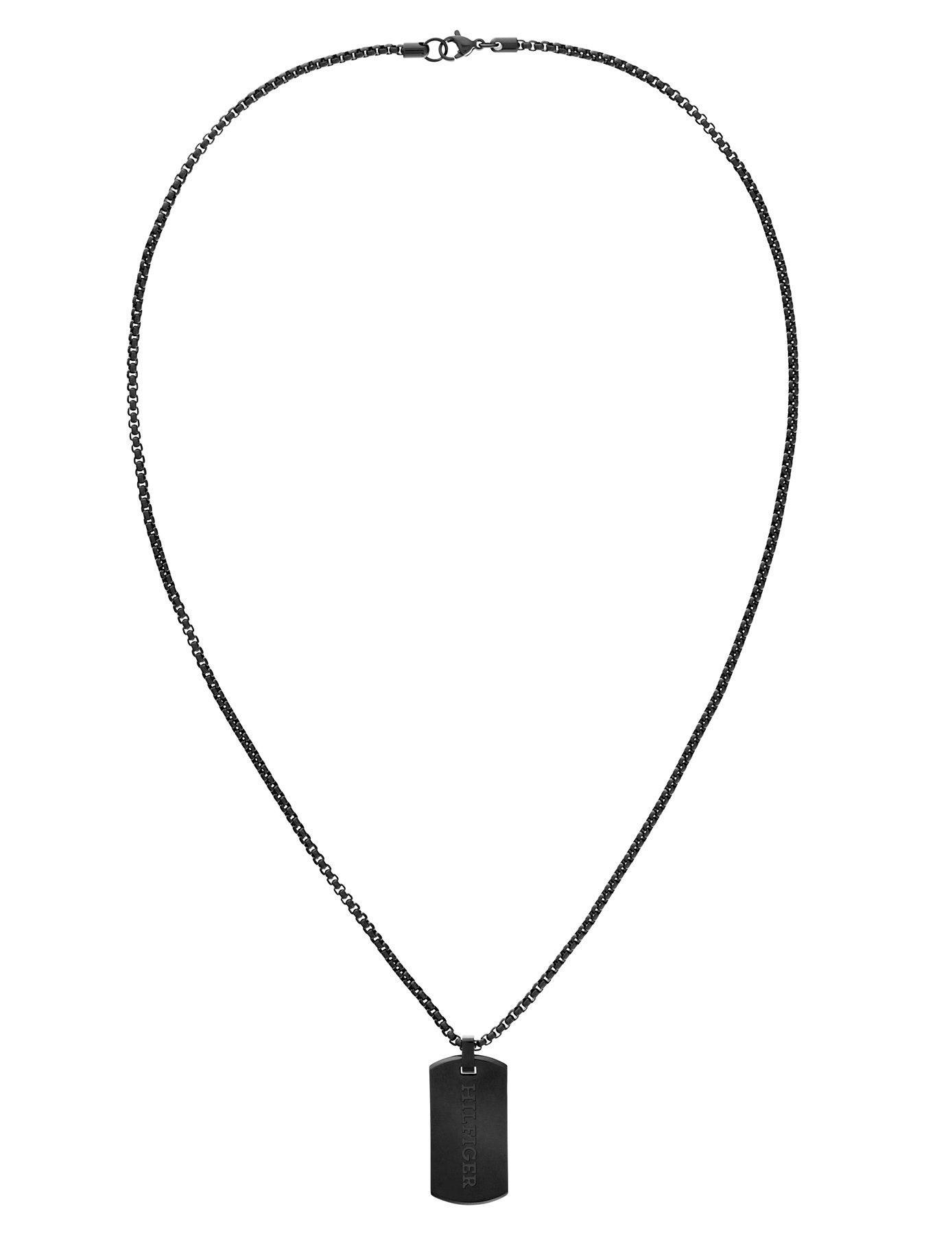  image of tommy-hilfiger-jameson-mens-necklace-black