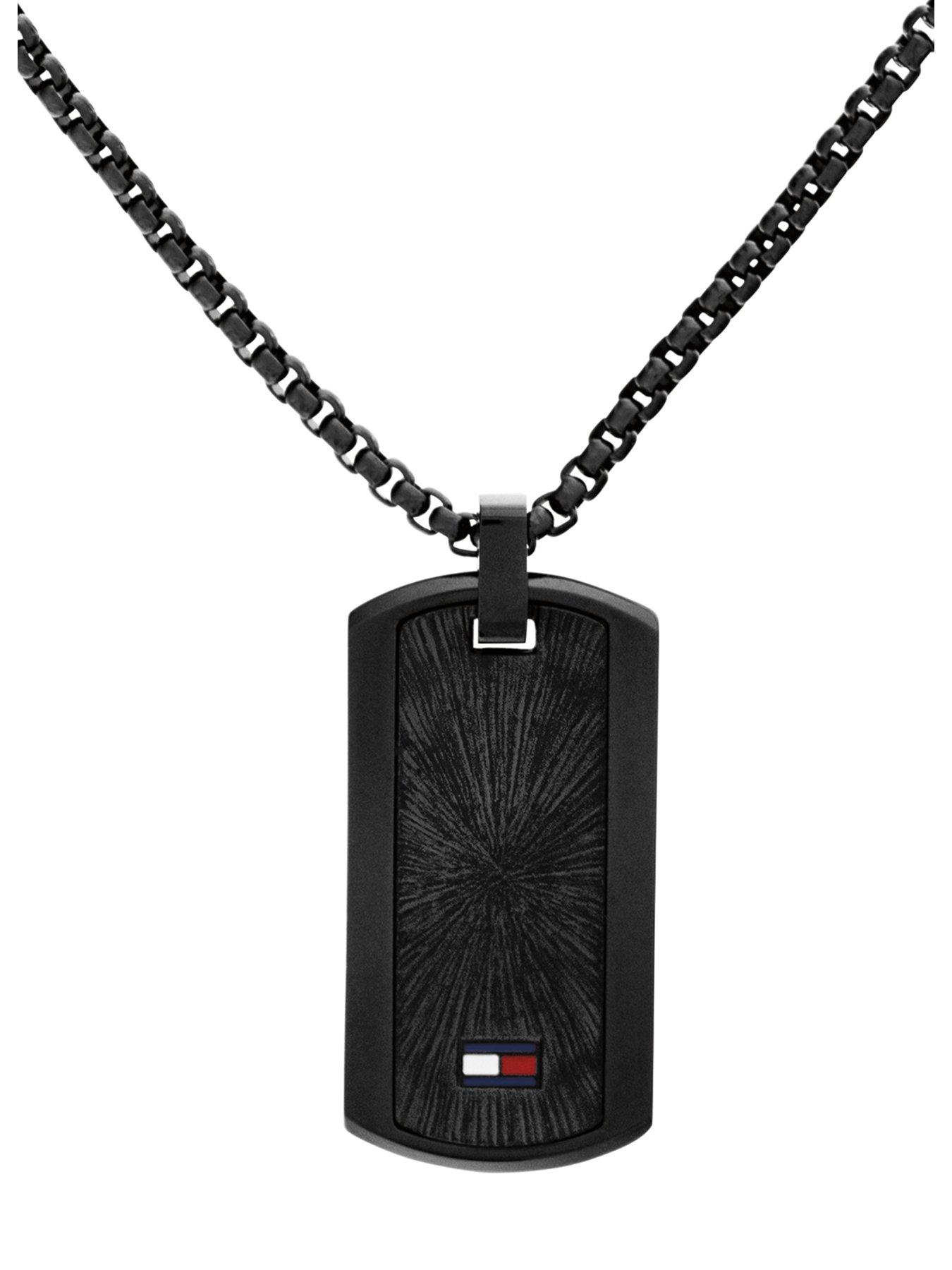  image of tommy-hilfiger-jameson-mens-necklace-black